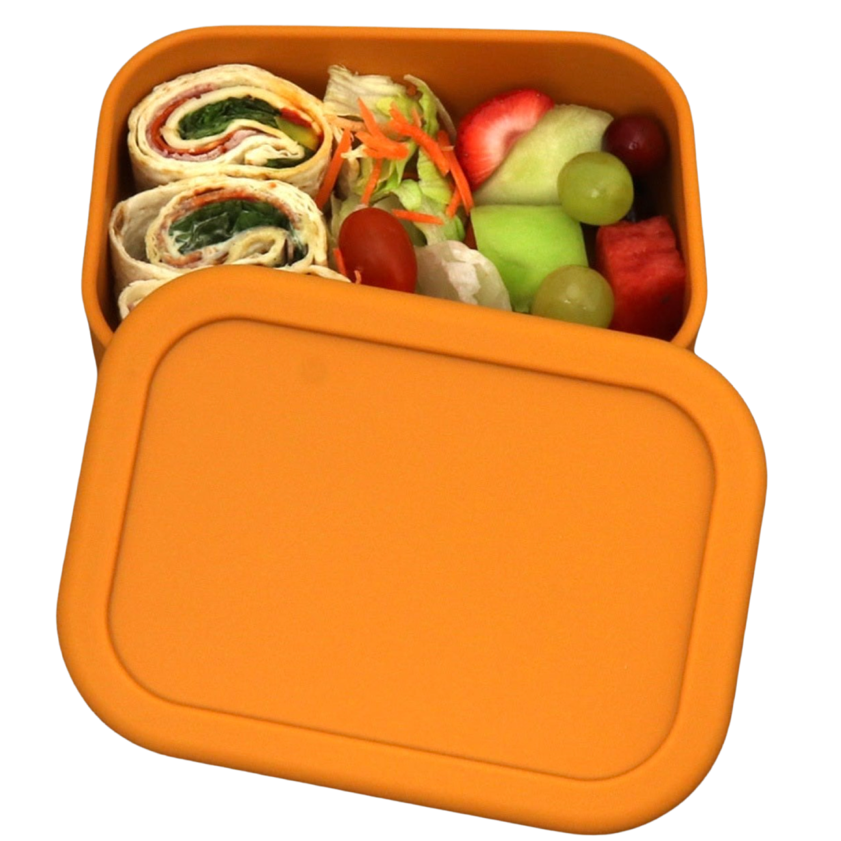 Silicone Single Compartment Bento Box - Heavy-Duty (Pumpkin)