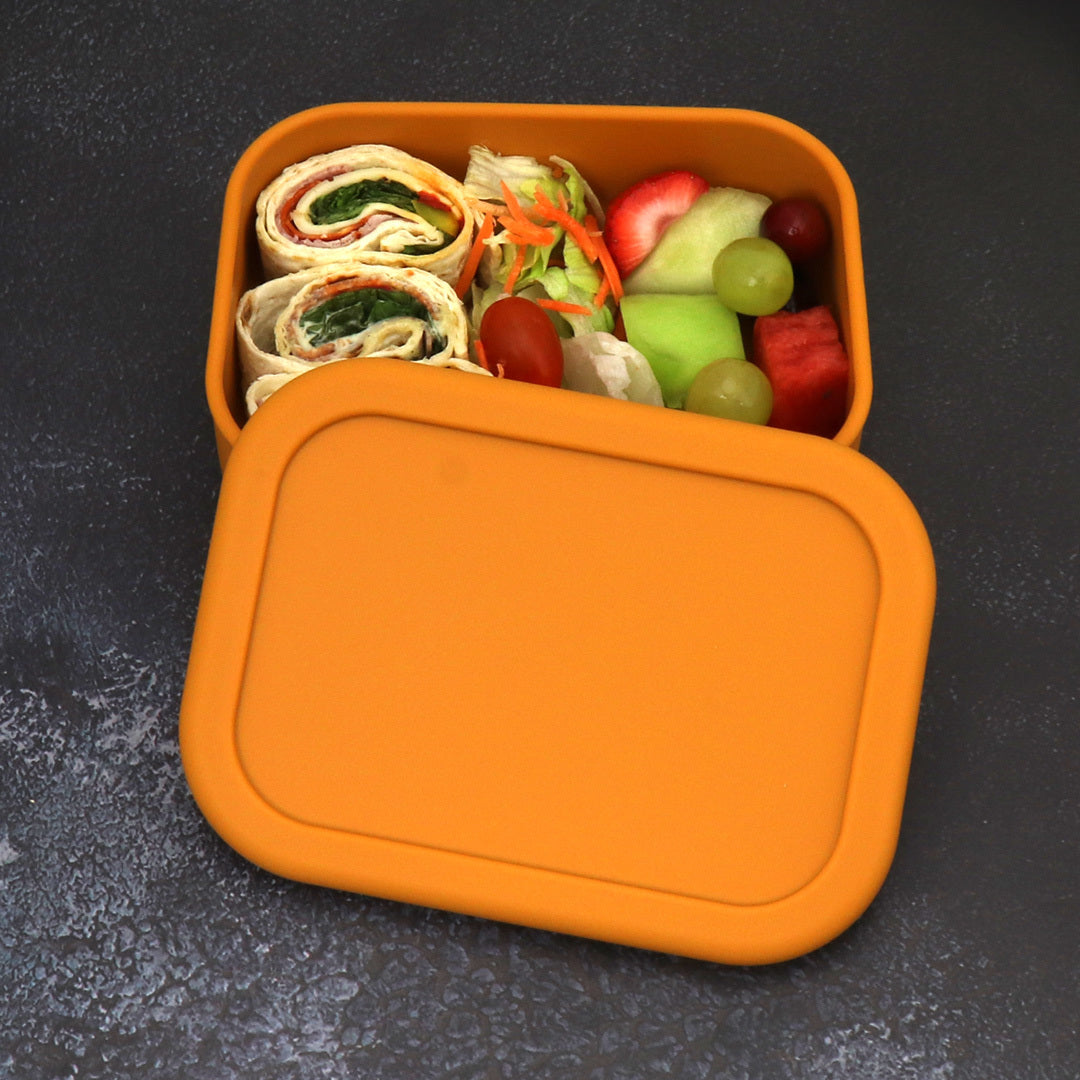 Silicone Single Compartment Bento Box - Heavy-Duty (Pumpkin)