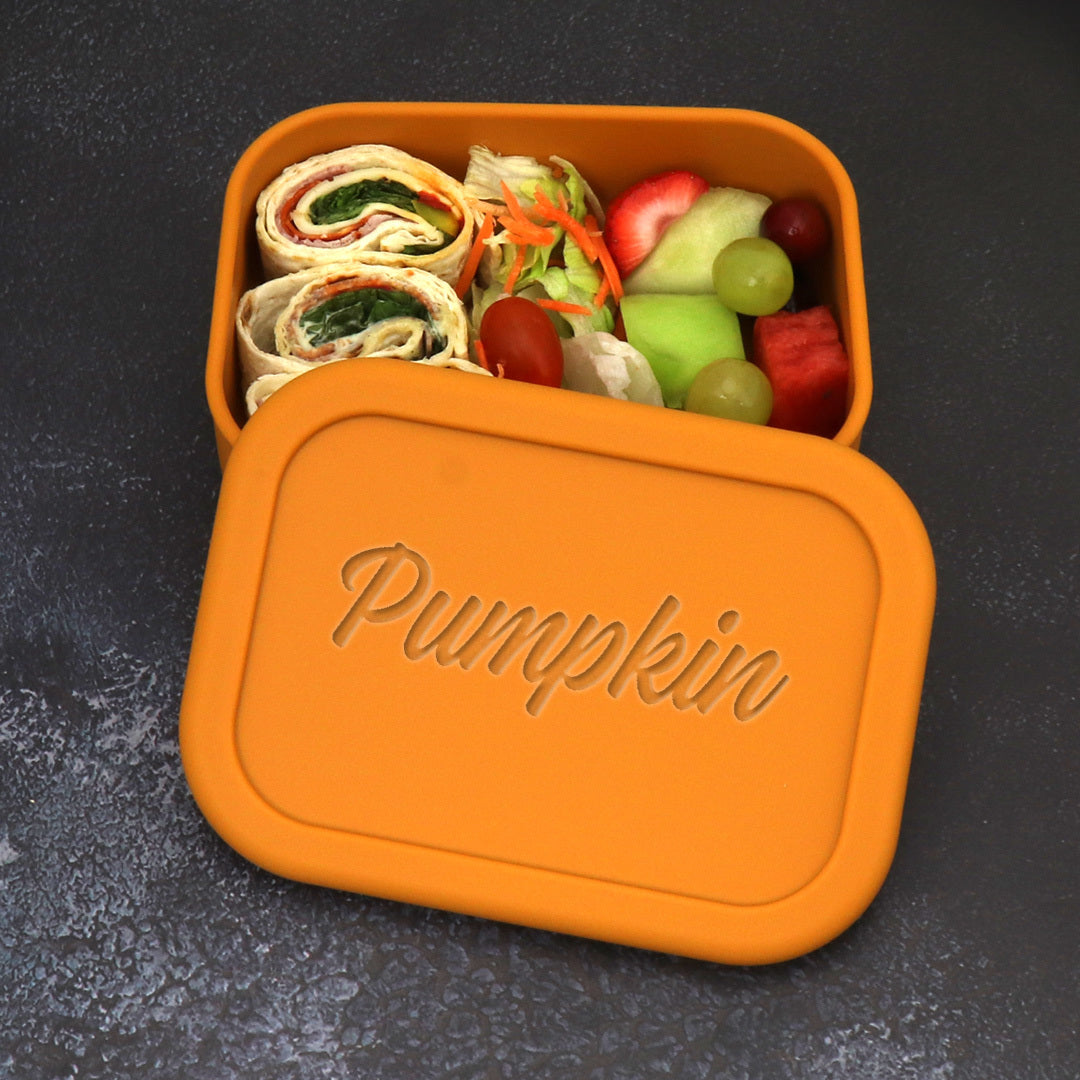 Silicone Single Compartment Bento Box - Heavy-Duty (Pumpkin)