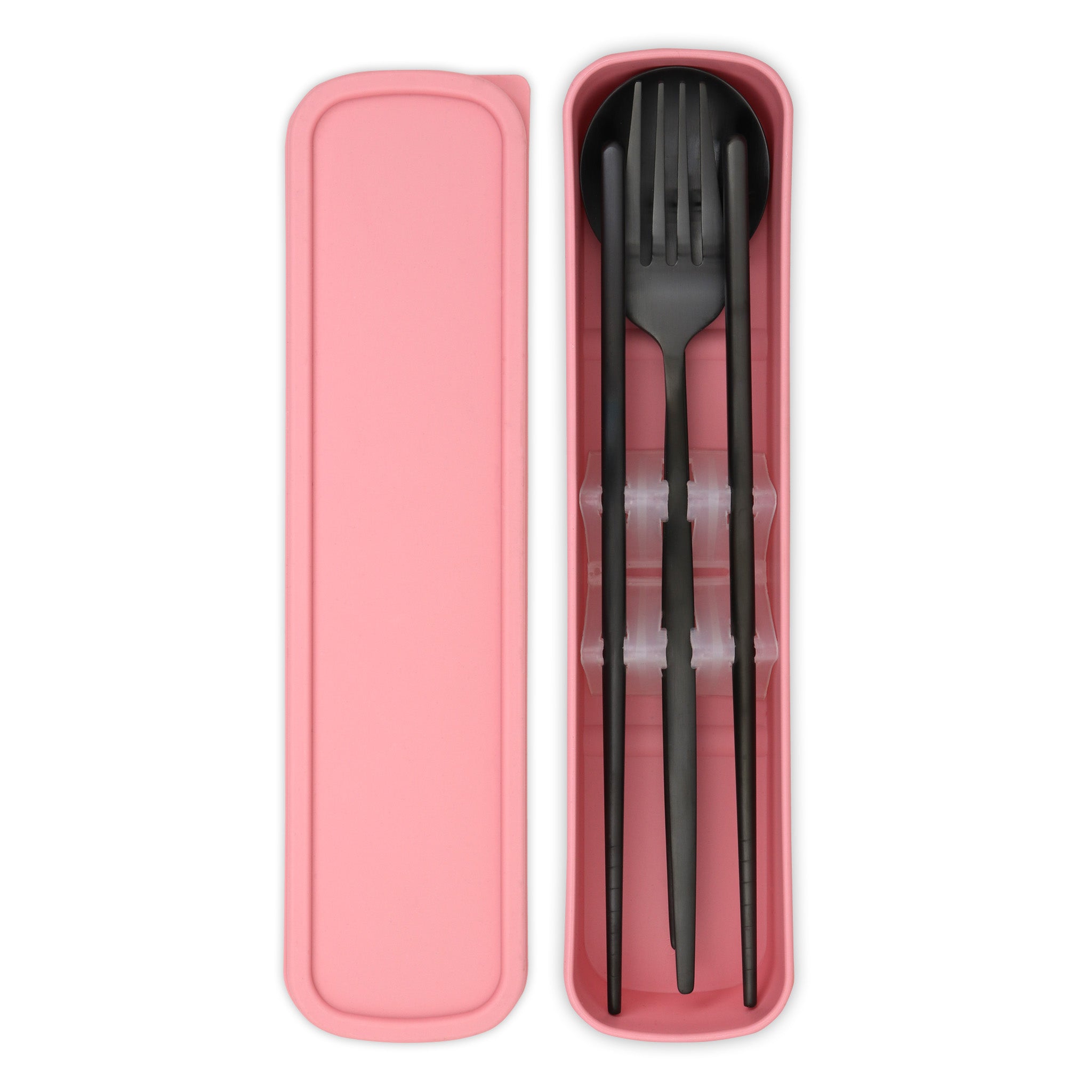 Travel Cutlery Box Set w/ Chopsticks (Satin Black)