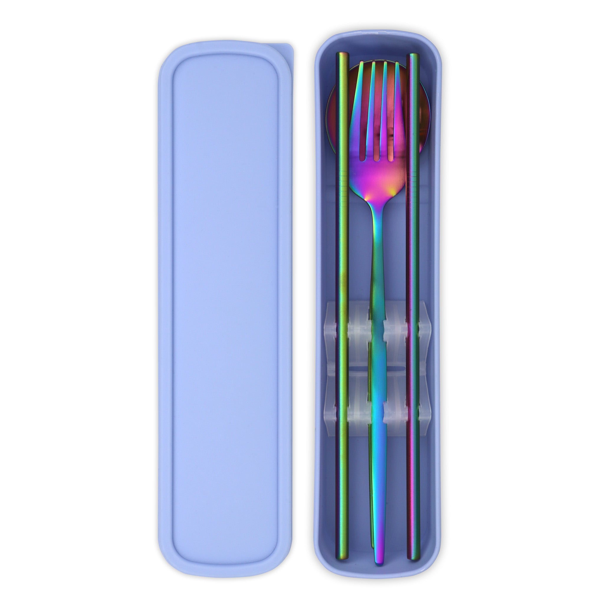 Travel Cutlery Box Set w/ Straws (Satin Rainbow)