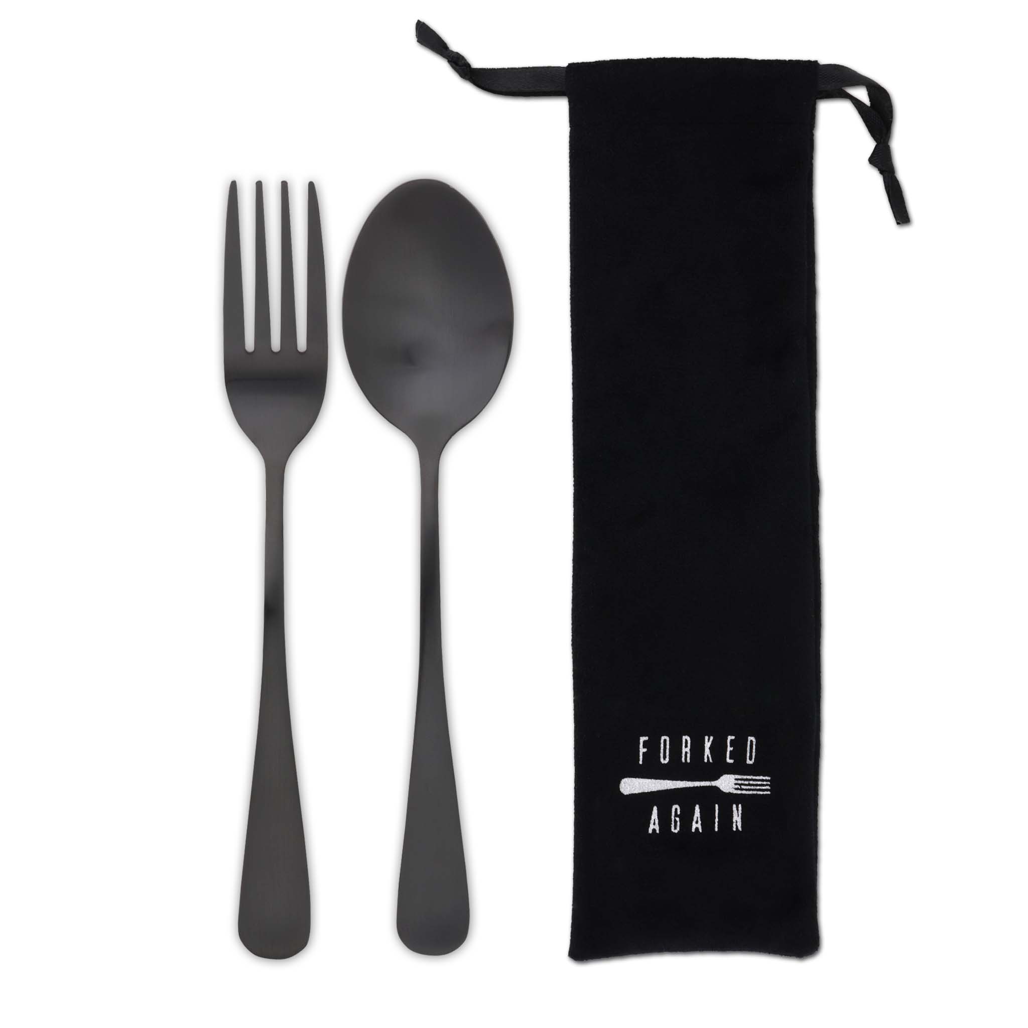 Perfect Pair Fork & Spoon Set (Satin Black)