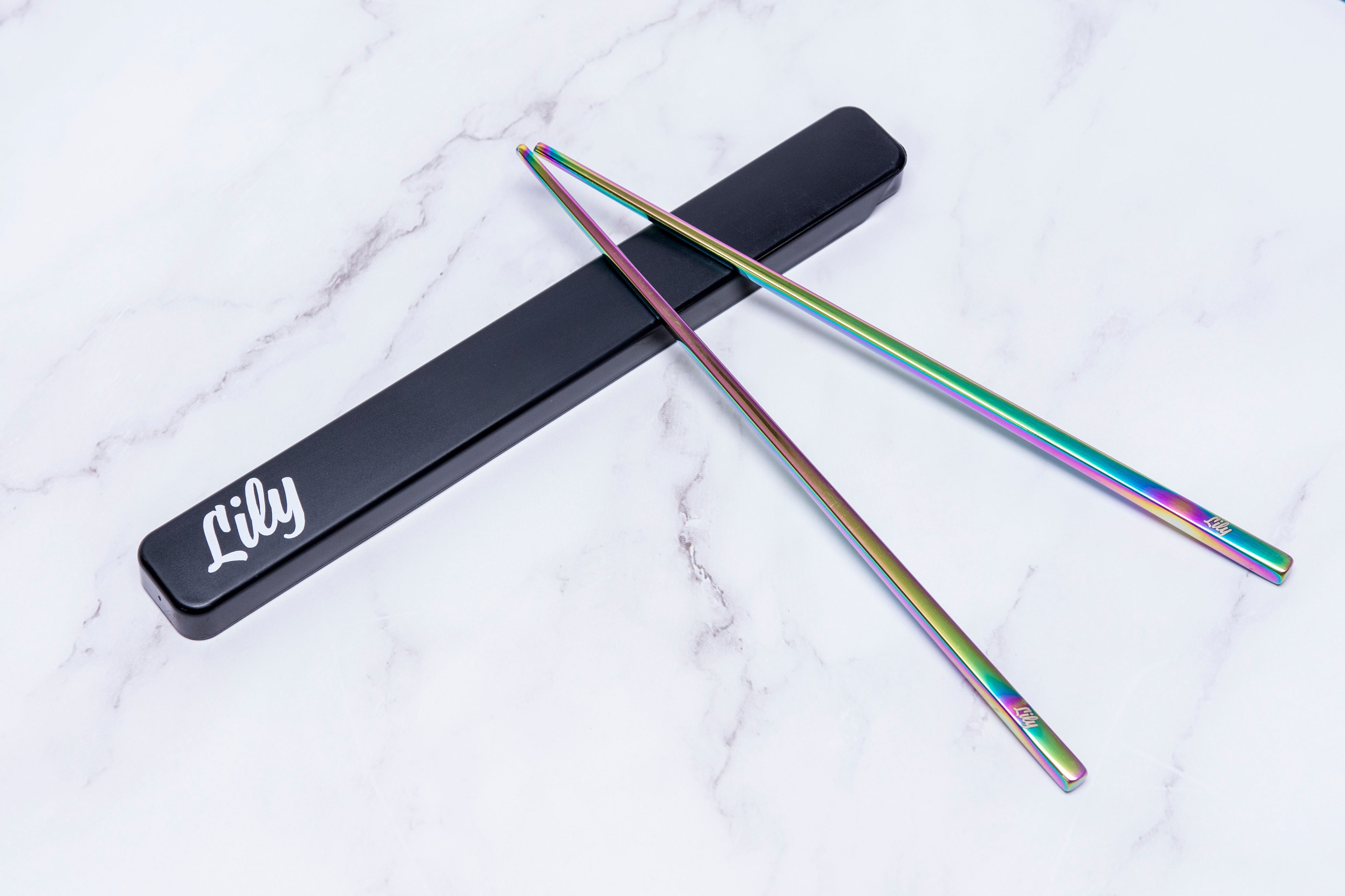Stainless Steel Reusable Chopsticks Set (Rainbow)
