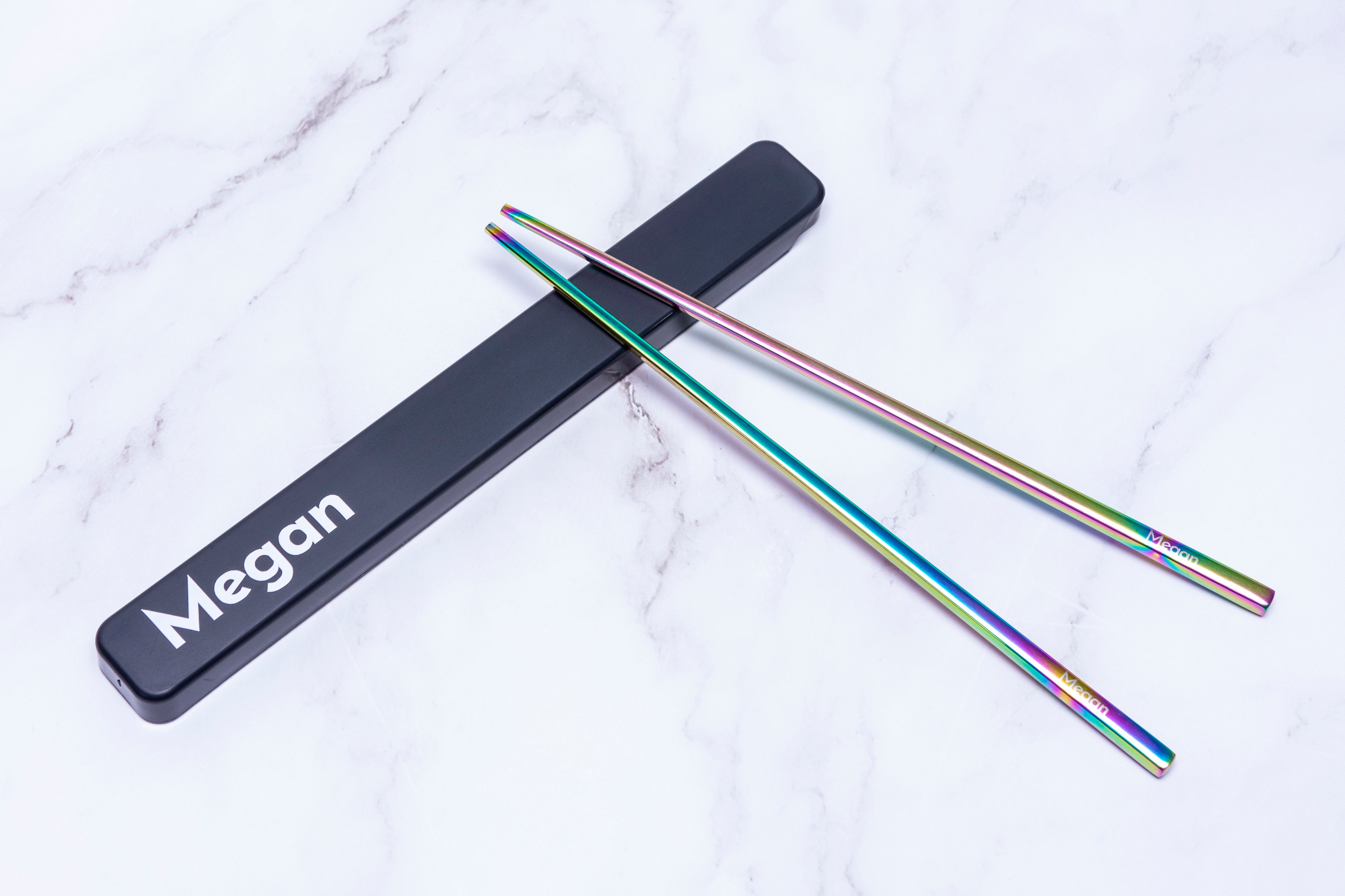Stainless Steel Reusable Chopsticks Set (Rainbow)