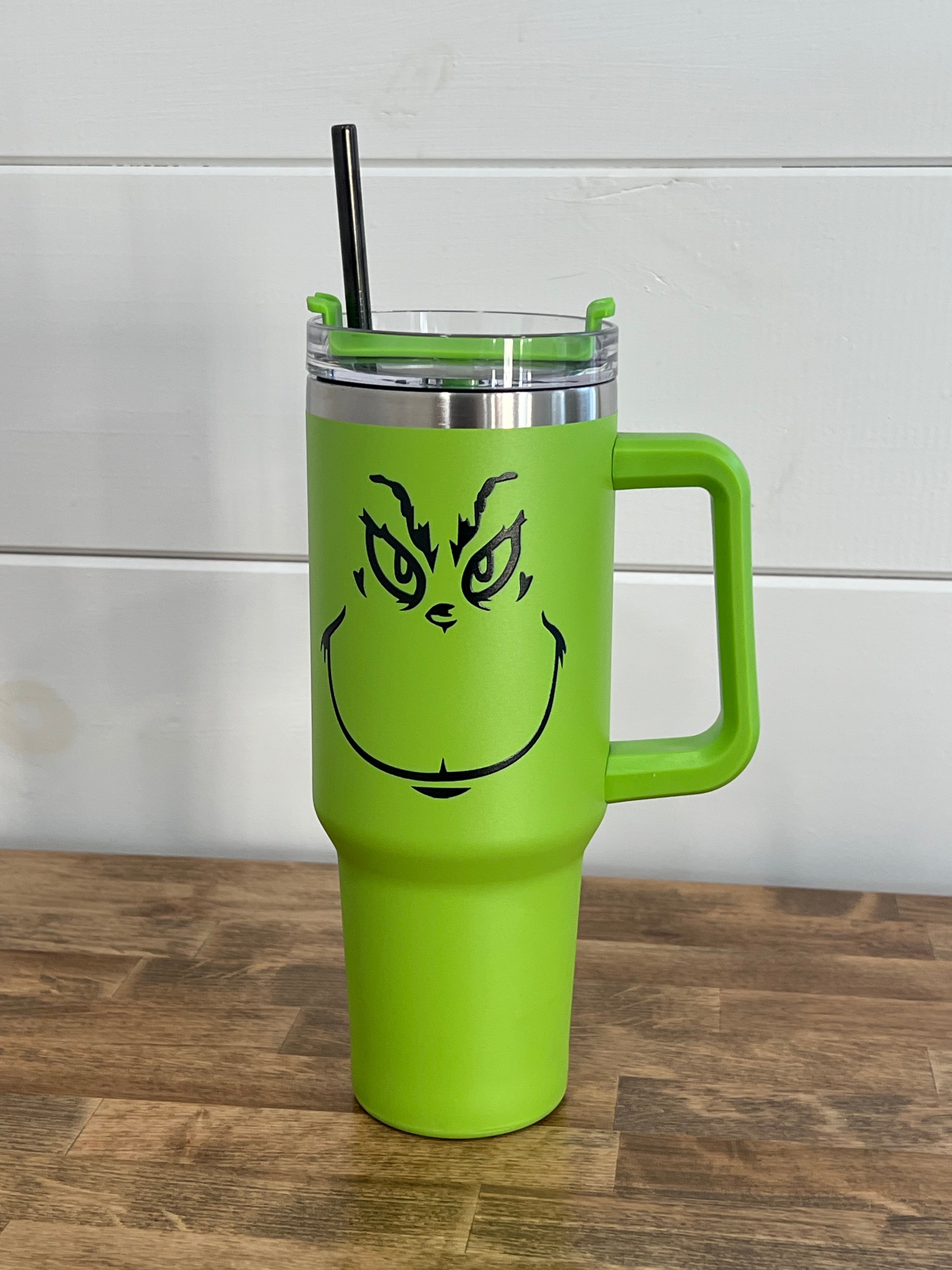 40oz Grinch Christmas Tumbler (Green Face)
