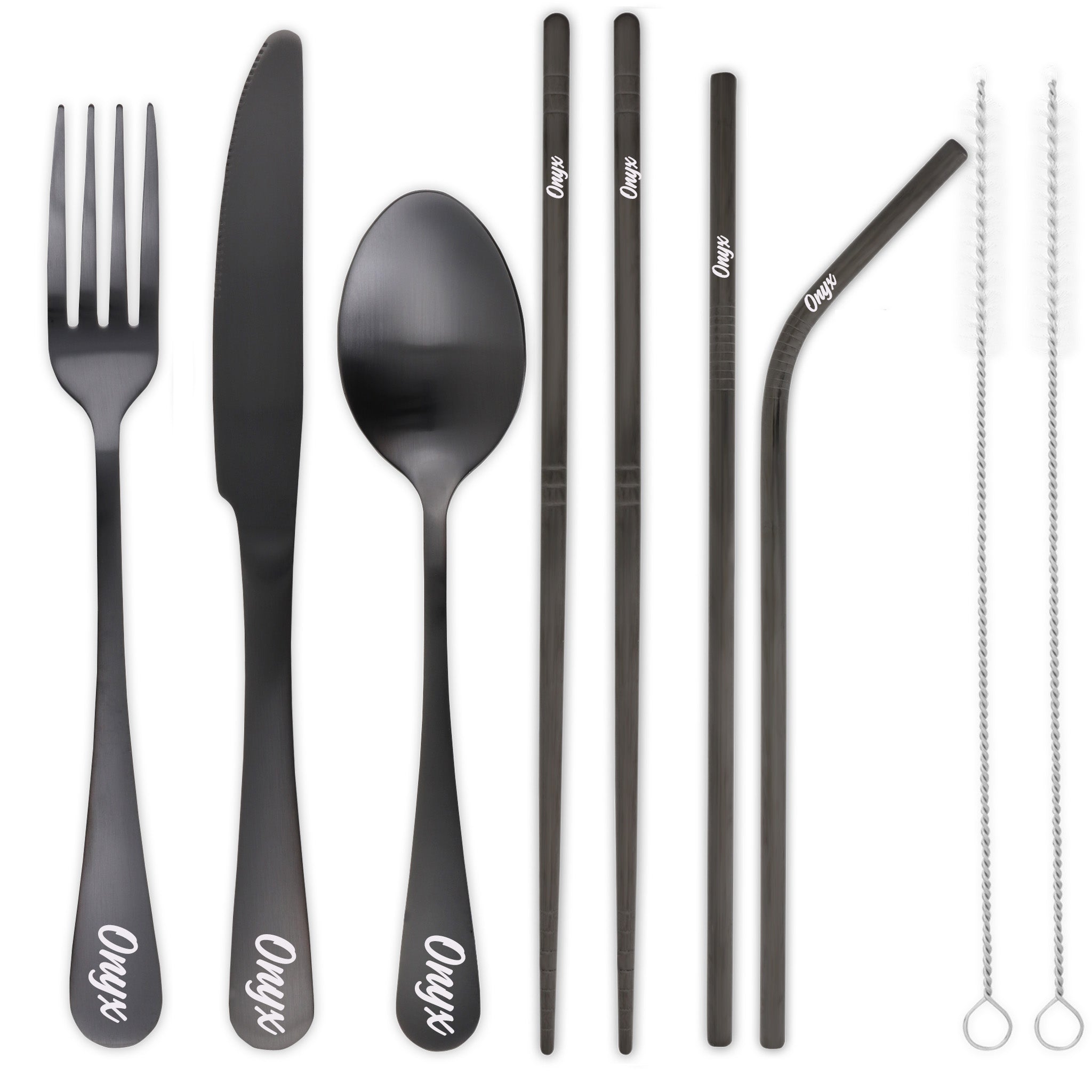 9-Piece Travel Flatware Set (Satin Black)