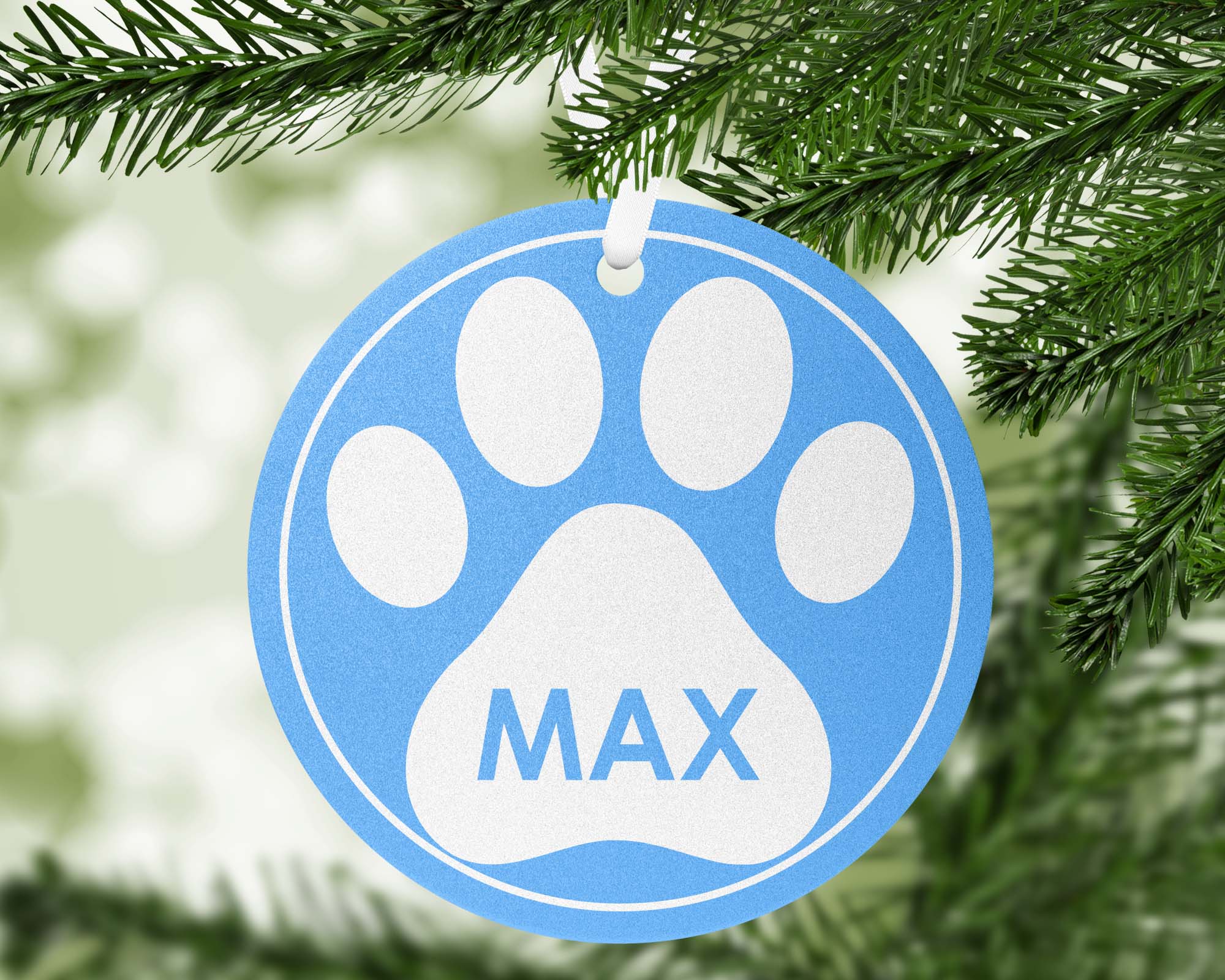 PawPrint Ornament (Light Blue)