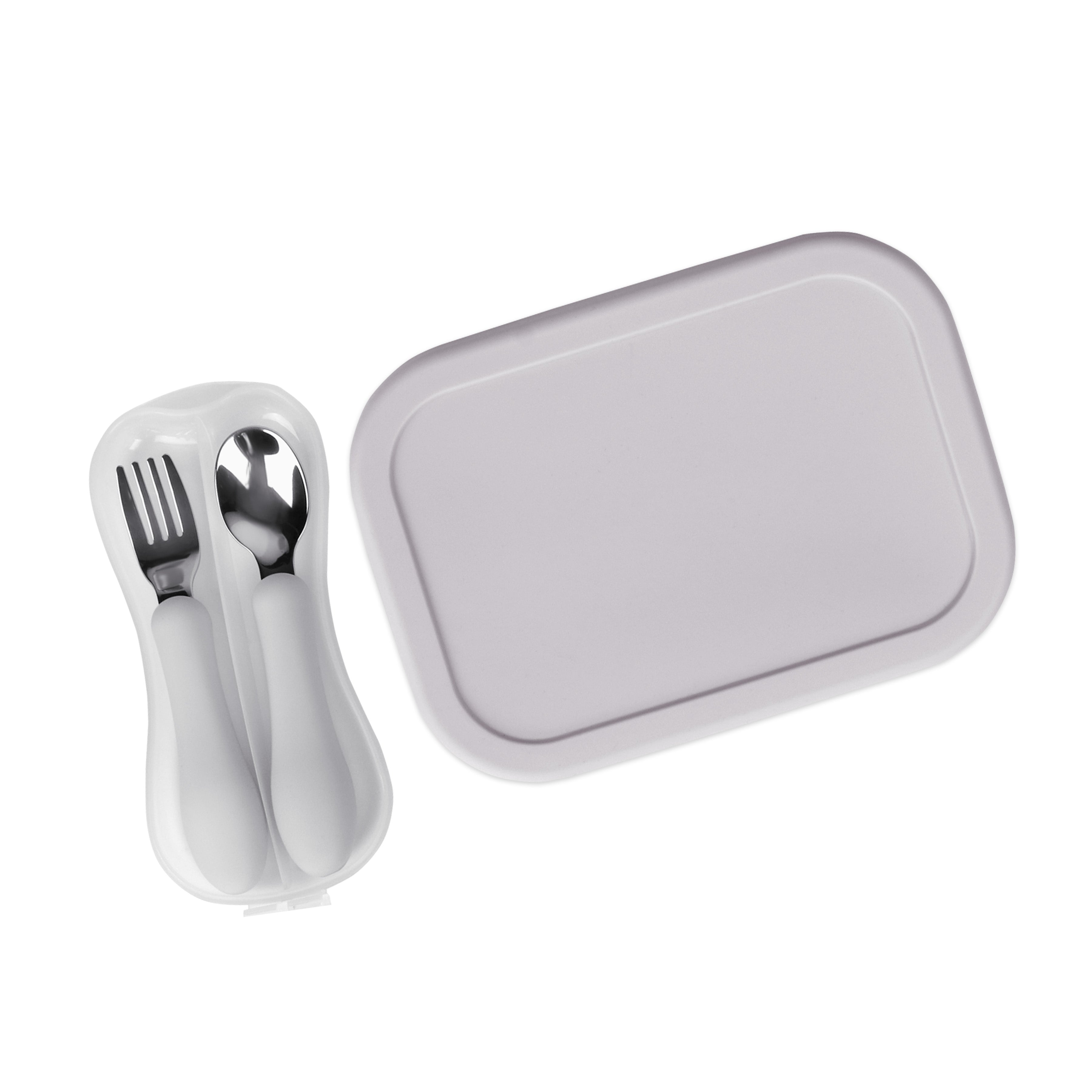 Silicone Bento Box Toddler Lunch Set (Grey)