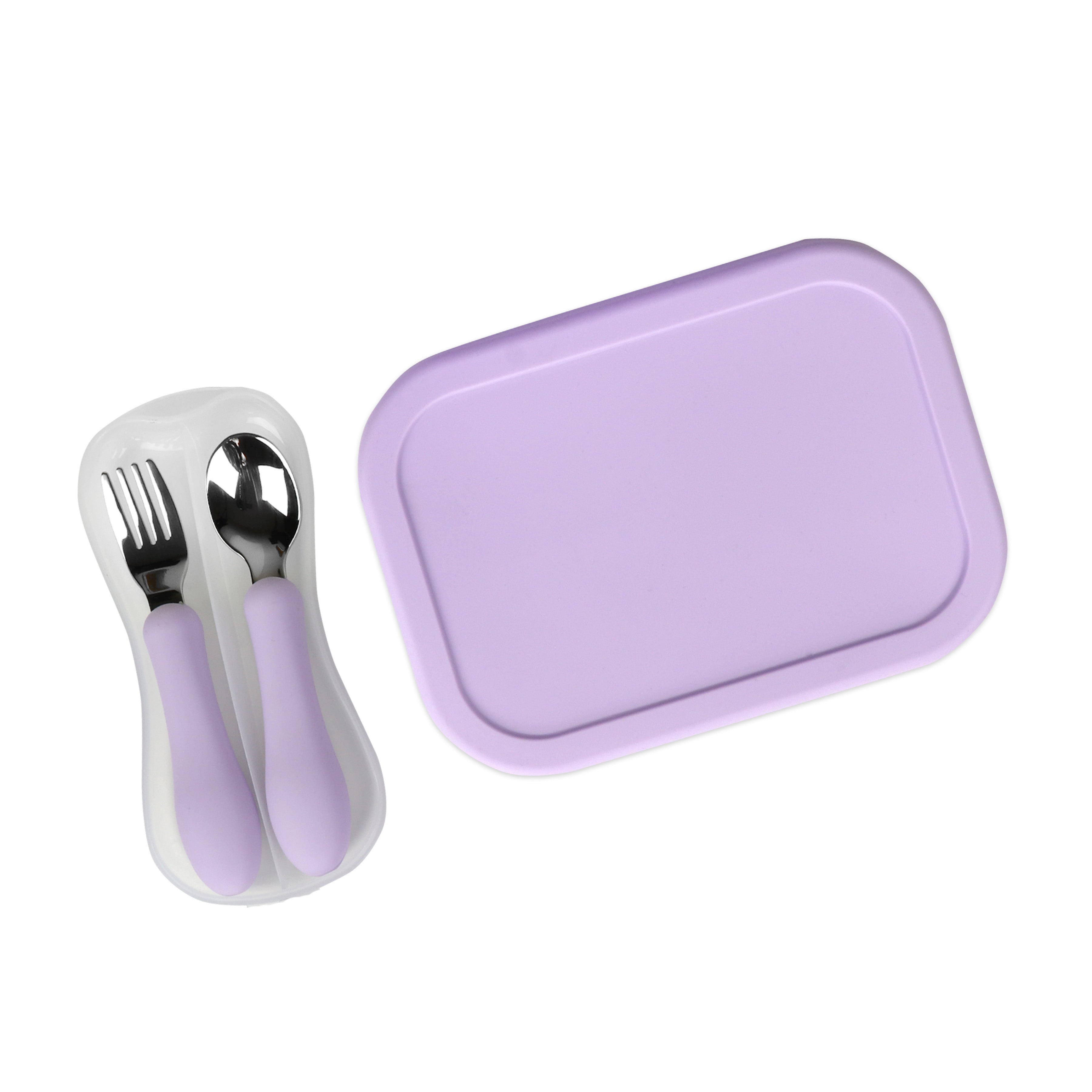 Silicone Bento Box Toddler Lunch Set (Lavender)