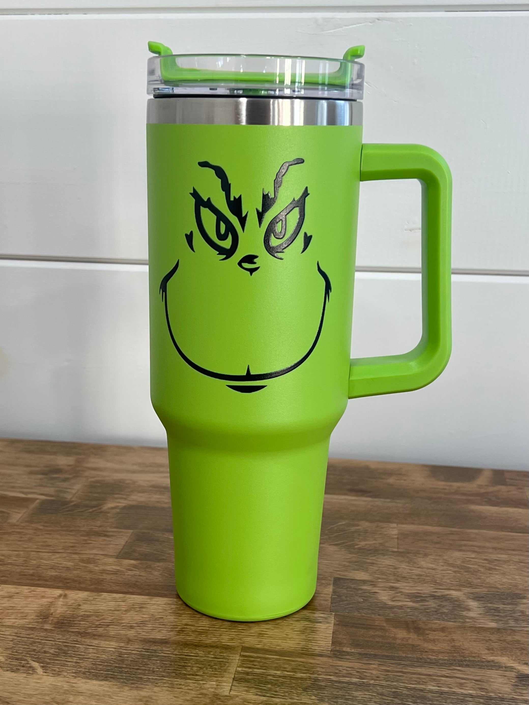 40oz Grinch Christmas Tumbler (Green Face)