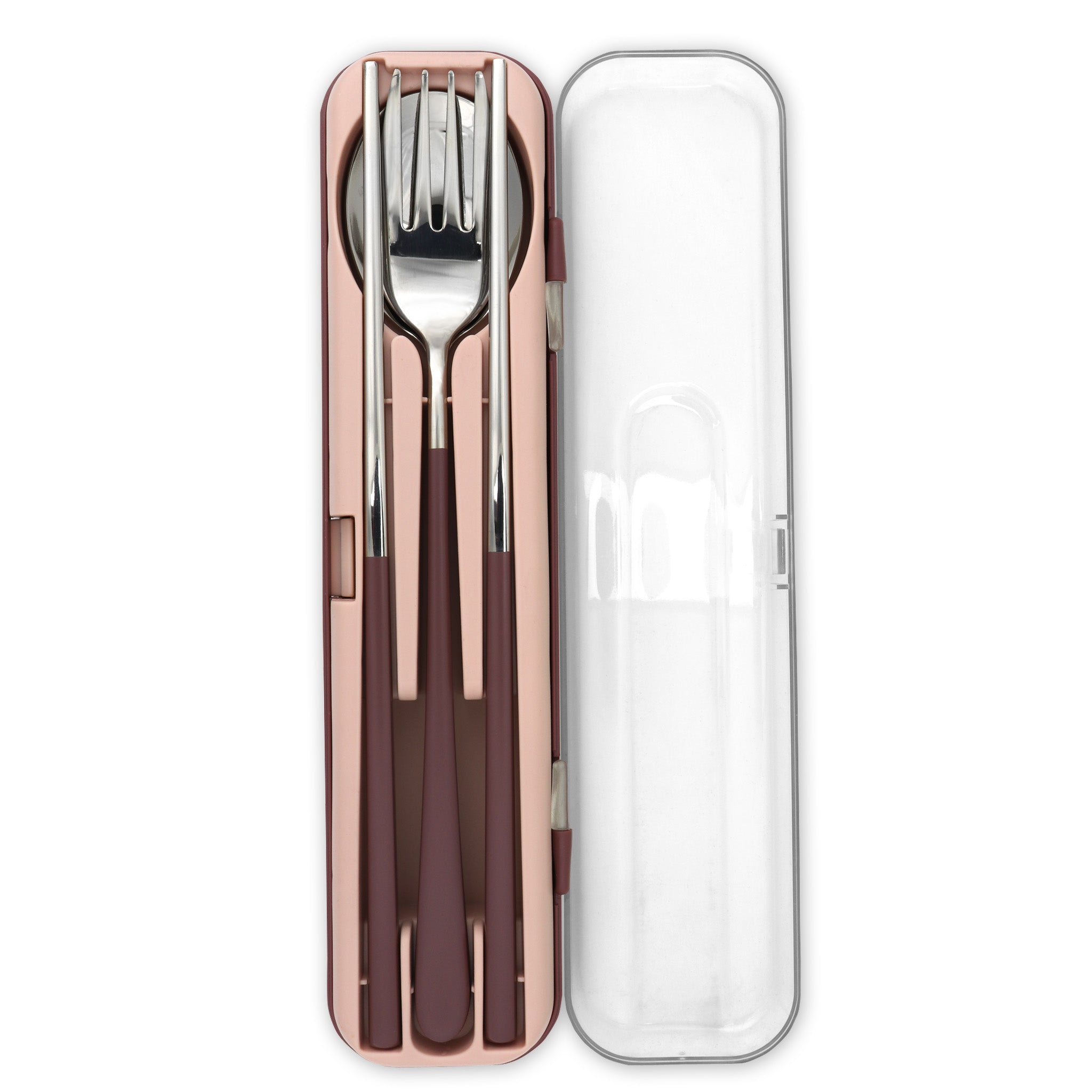 Travel Cutlery Box Set w/ Chopsticks (Wine)