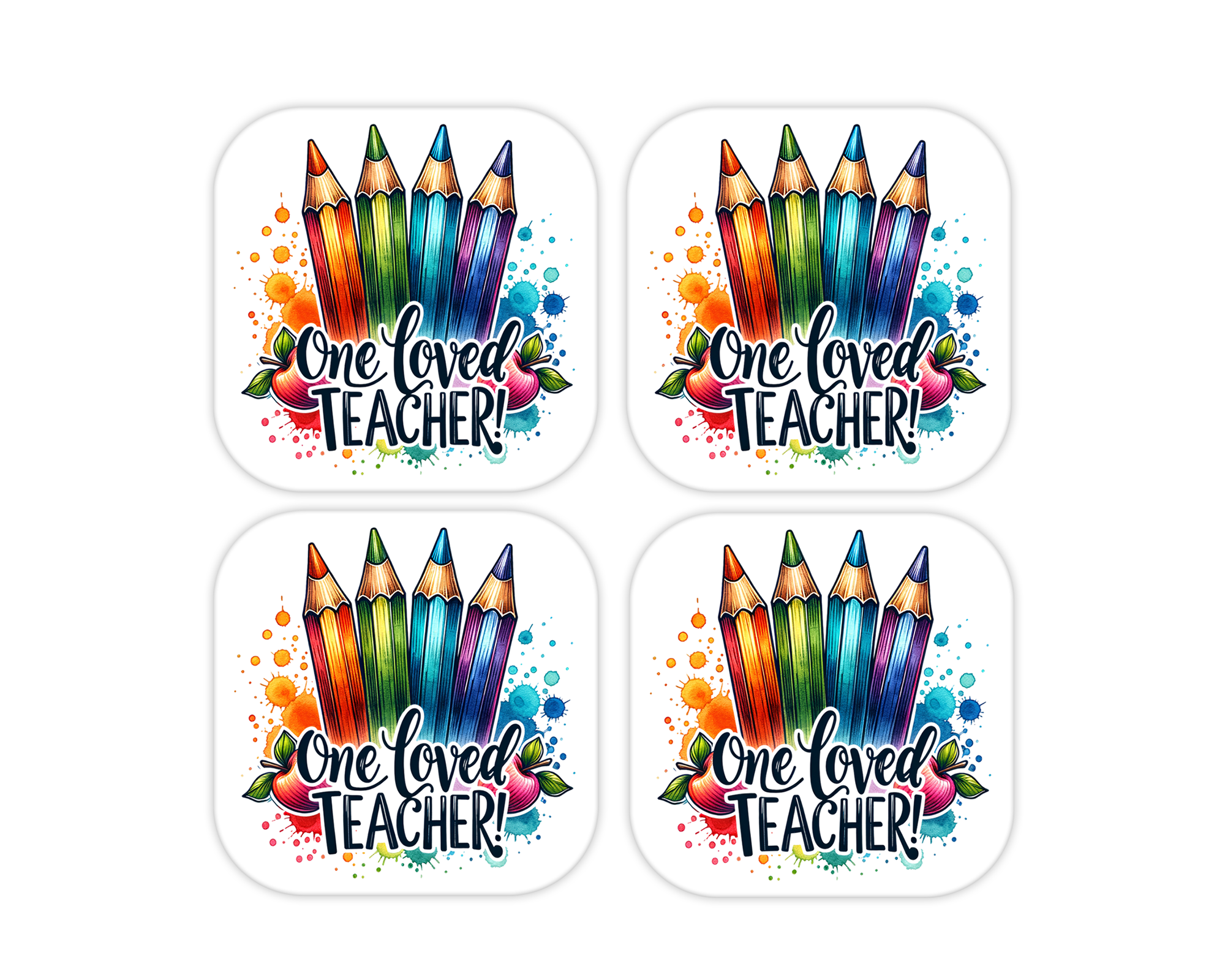 Teacher Appreciation Coaster – Cork Backed – Best Teacher Ever Design
