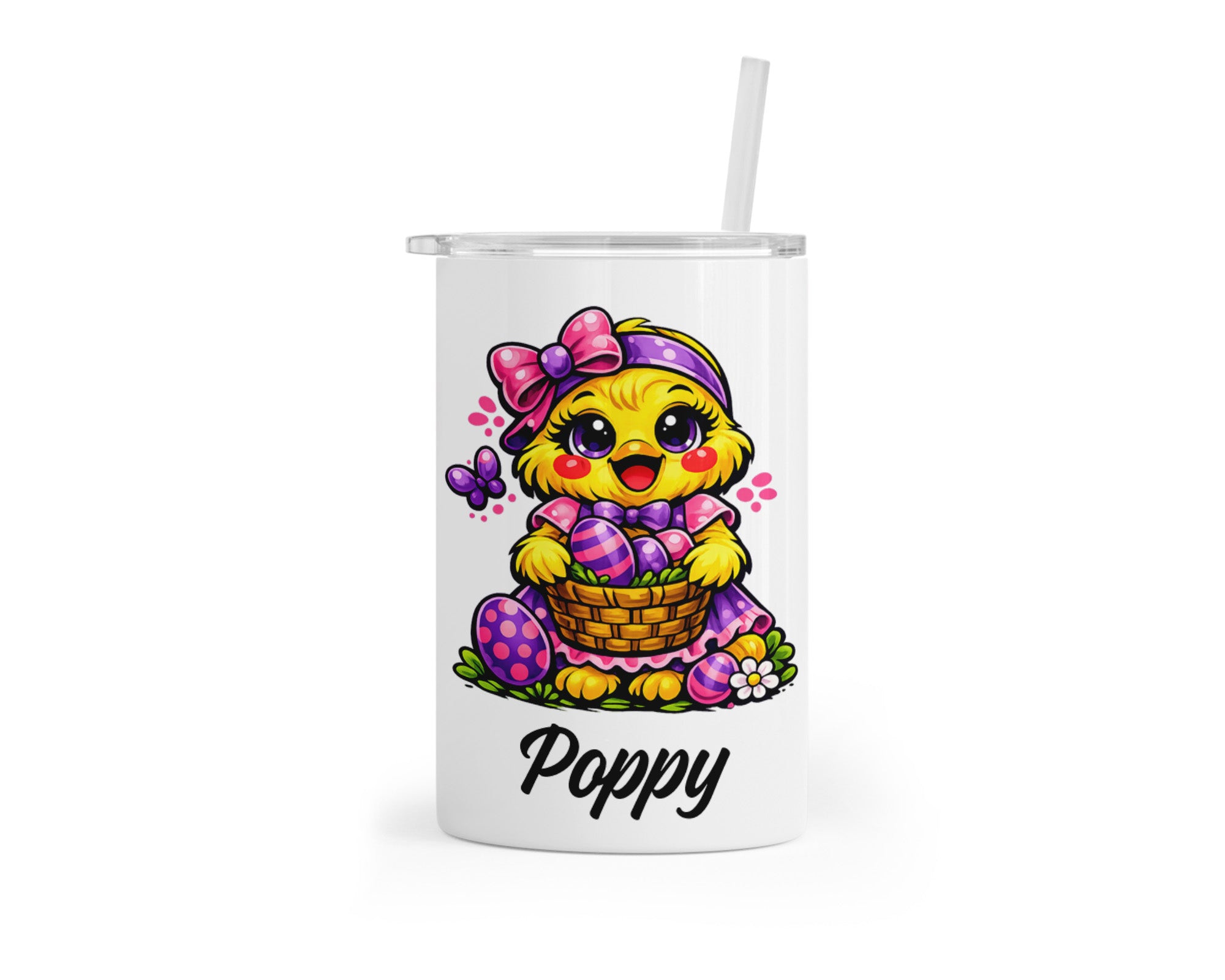 Personalized Easter Chick Tumbler for Kids | Custom Name 12oz Easter Cup