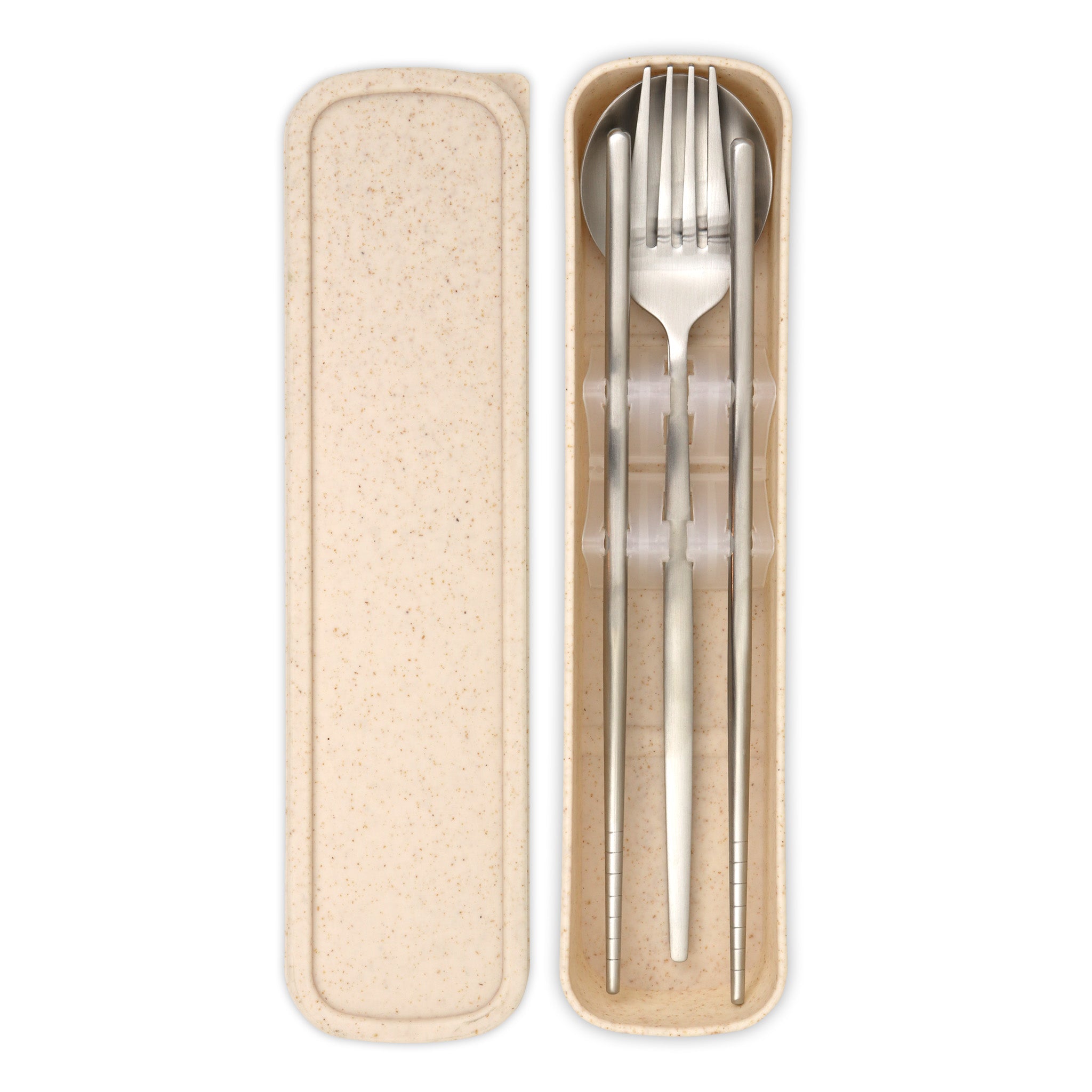 Travel Cutlery Box Set (Satin Silver)