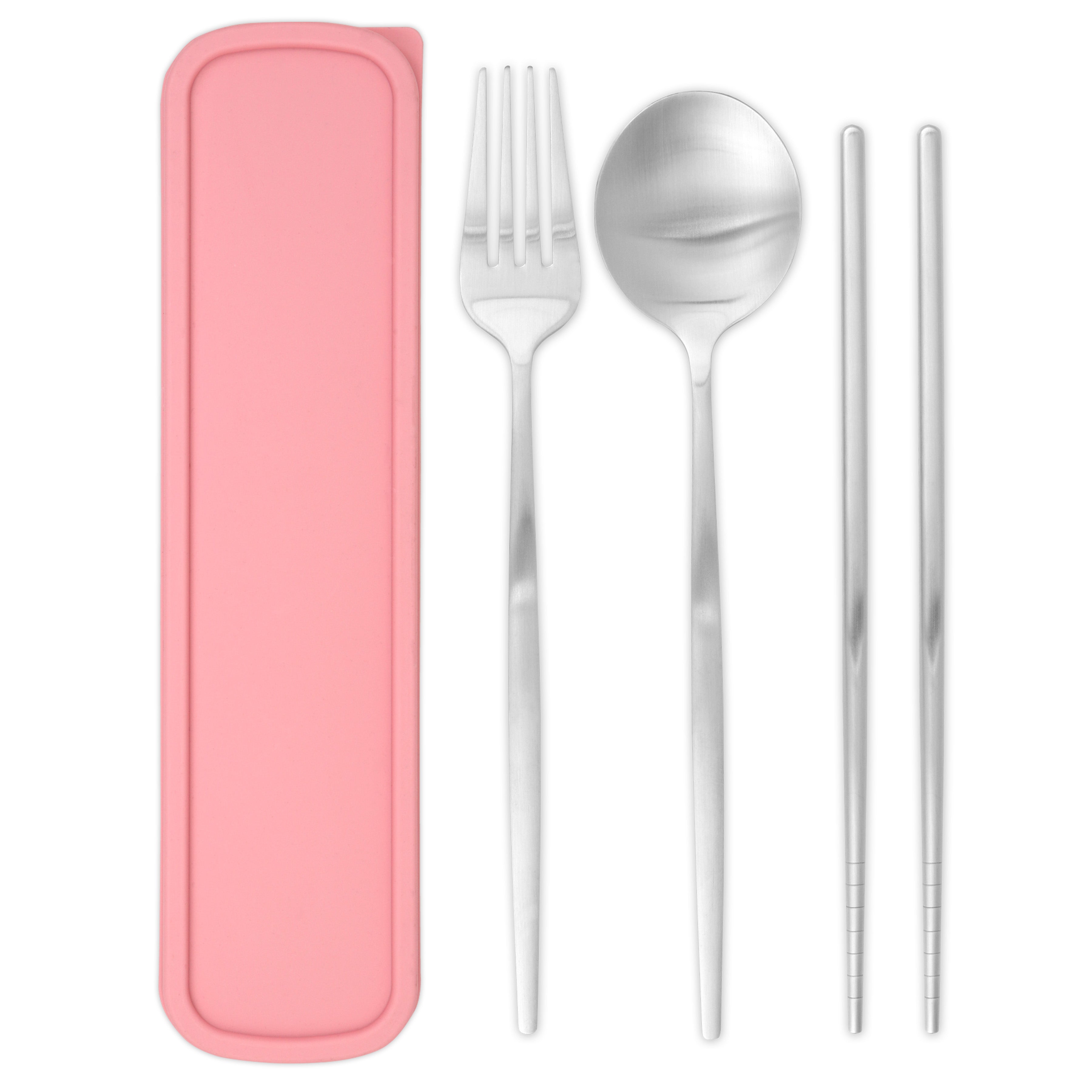 Travel Cutlery Box Set (Satin Silver)