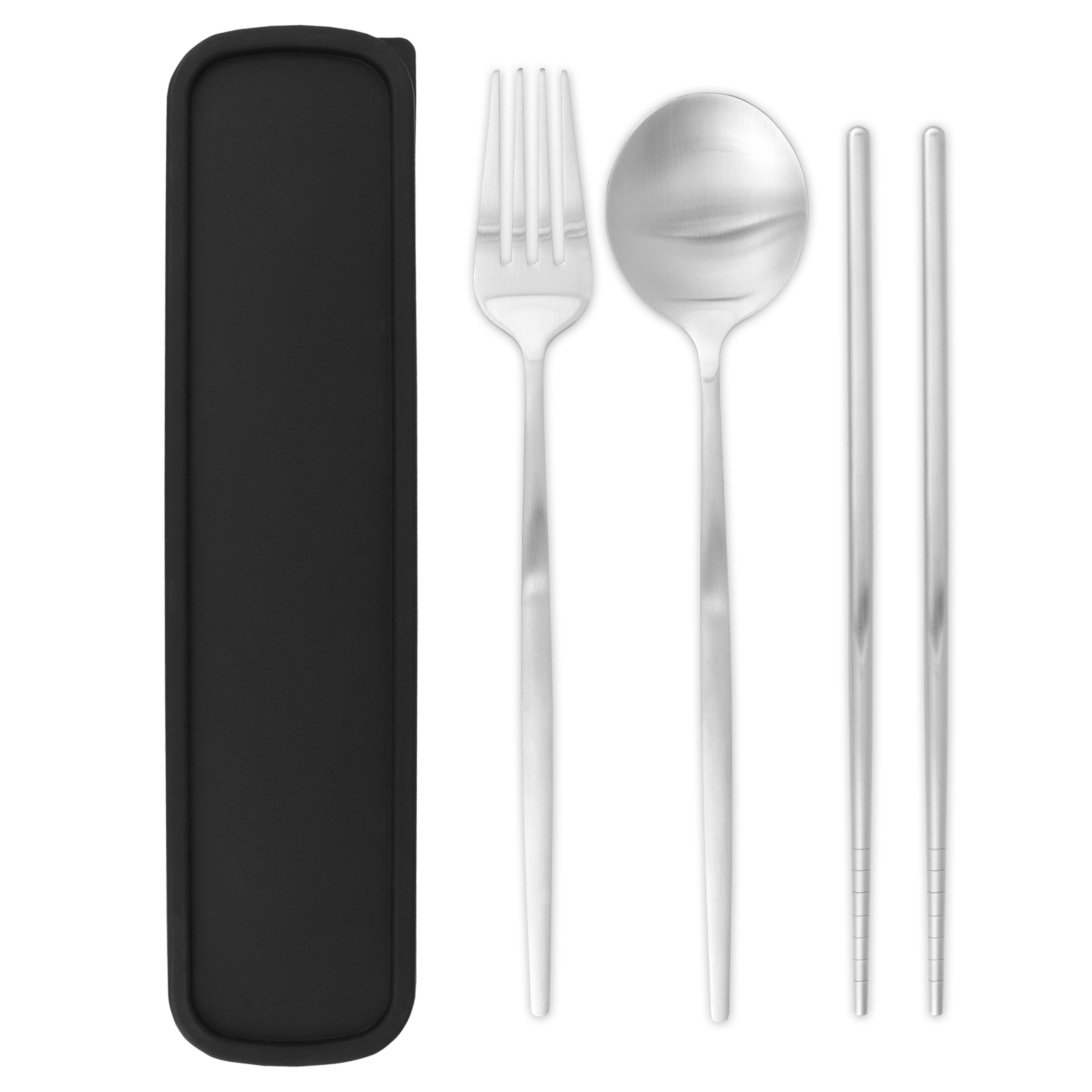 Travel Cutlery Box Set (Satin Silver)