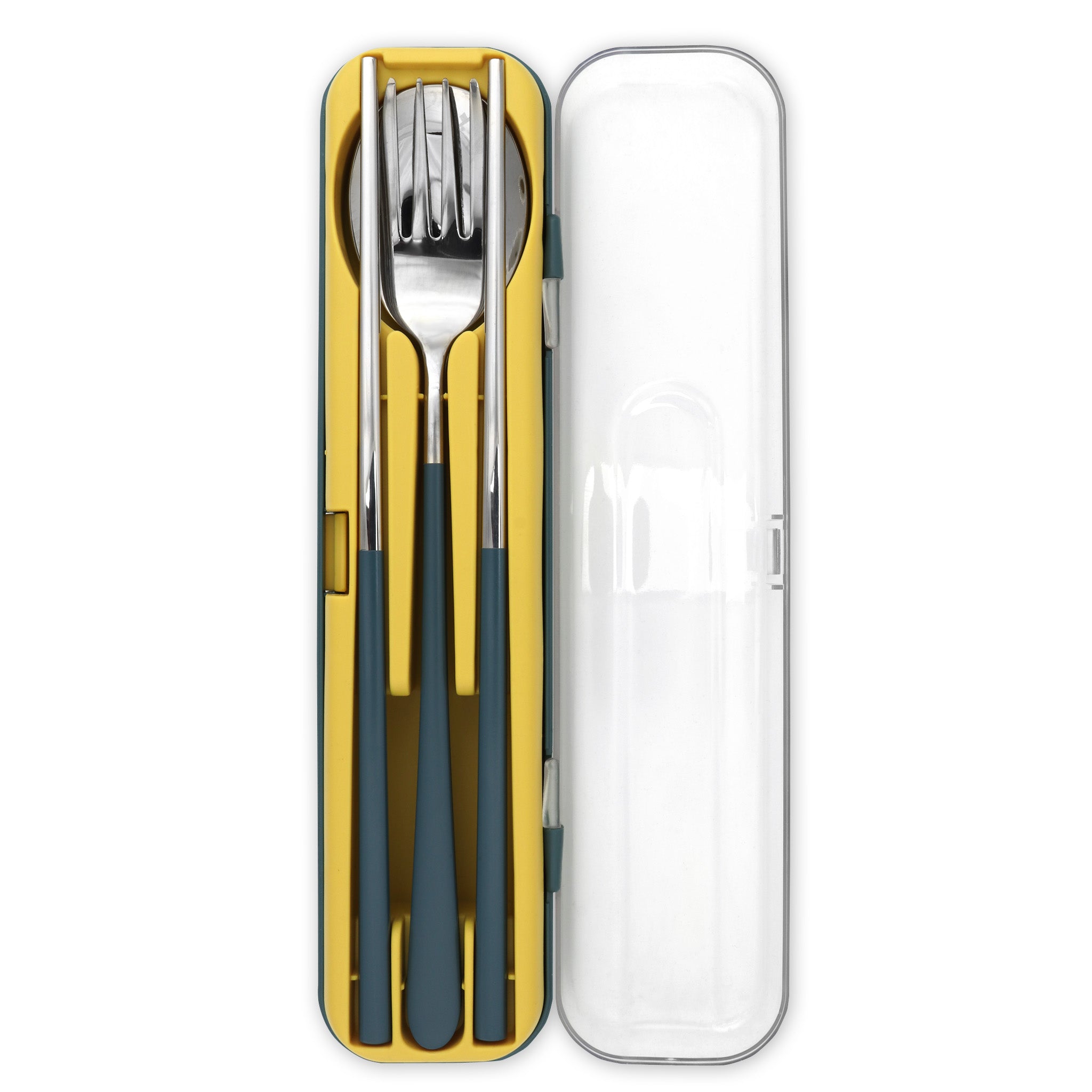 Travel Cutlery Box Set w/ Chopsticks (Teal)