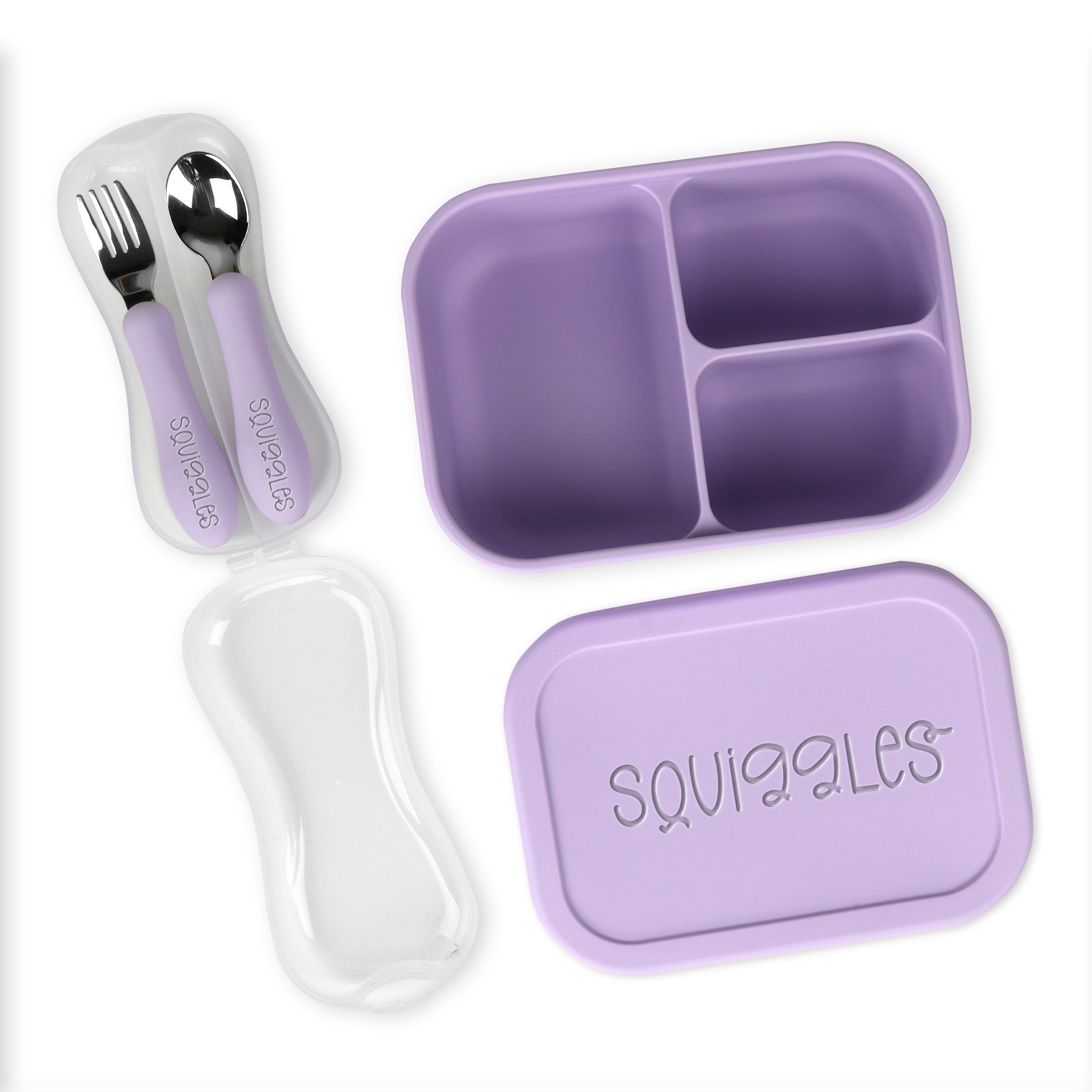 Silicone Bento Box Toddler Lunch Set (Lavender)