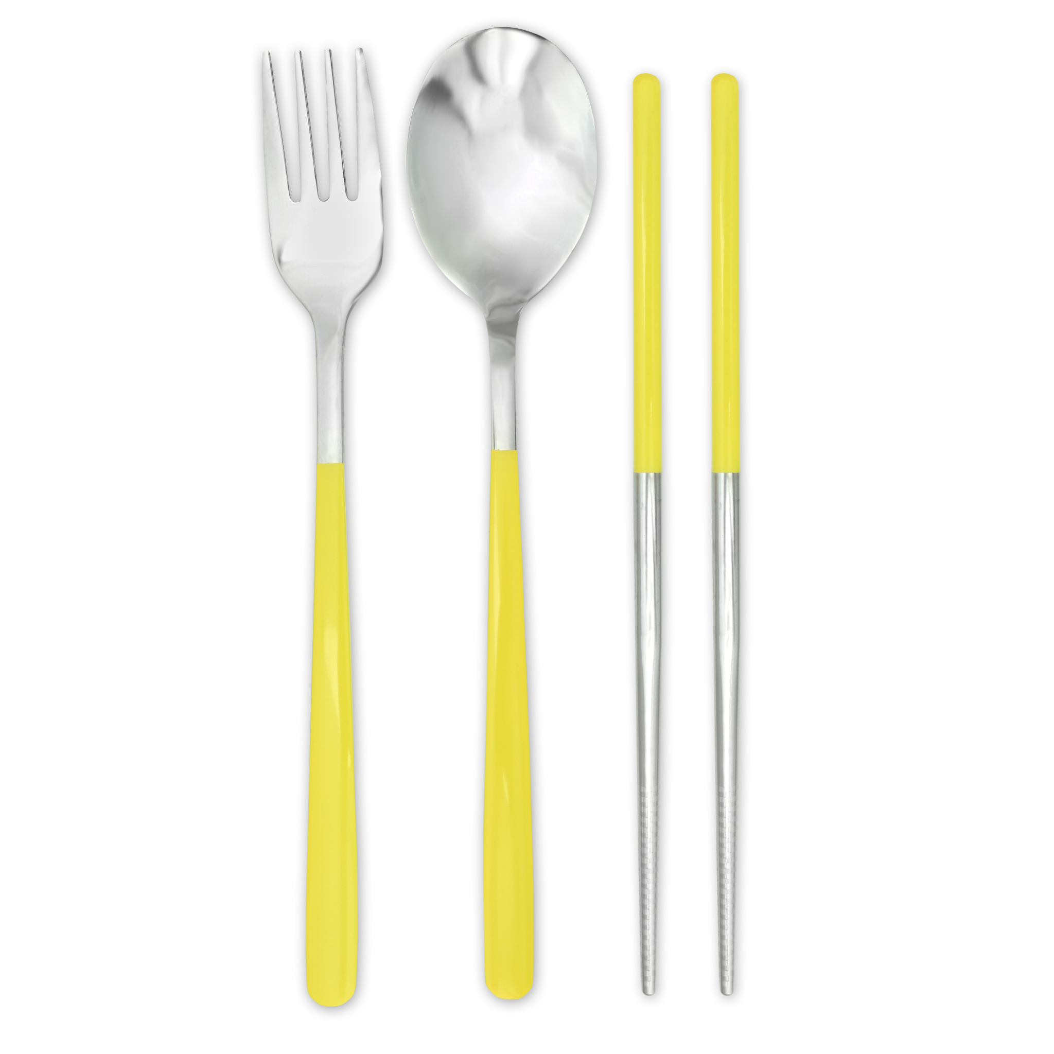 Personalized Compact Travel Box Cutlery Set – Sunshine Yellow