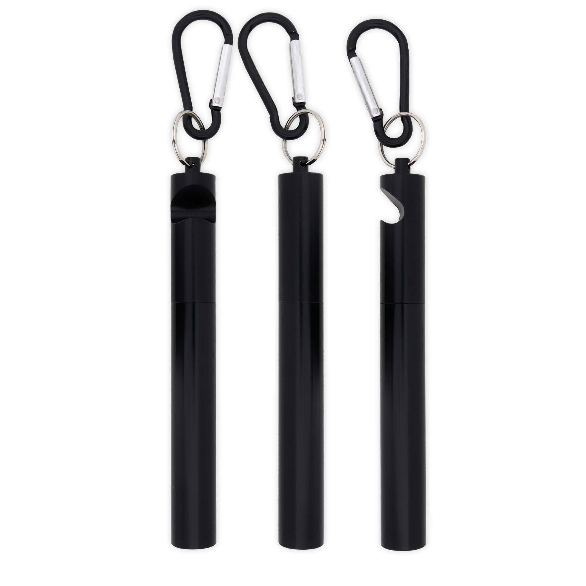 Bottle Opener Telescopic Straw (Black)