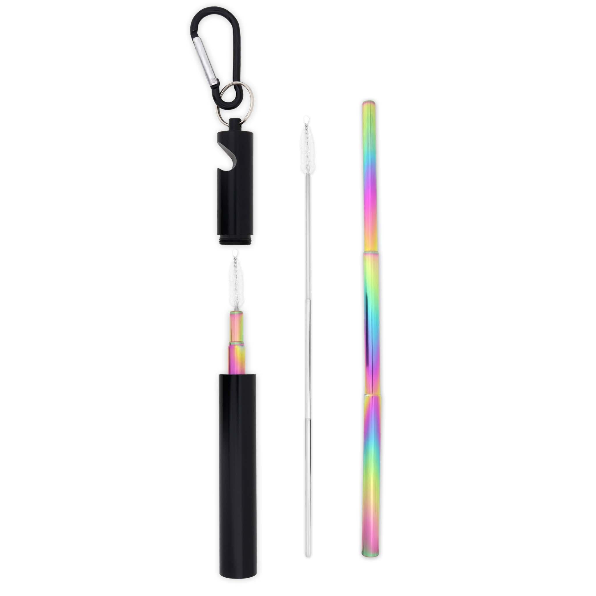 Bottle Opener Telescopic Straw (Black)