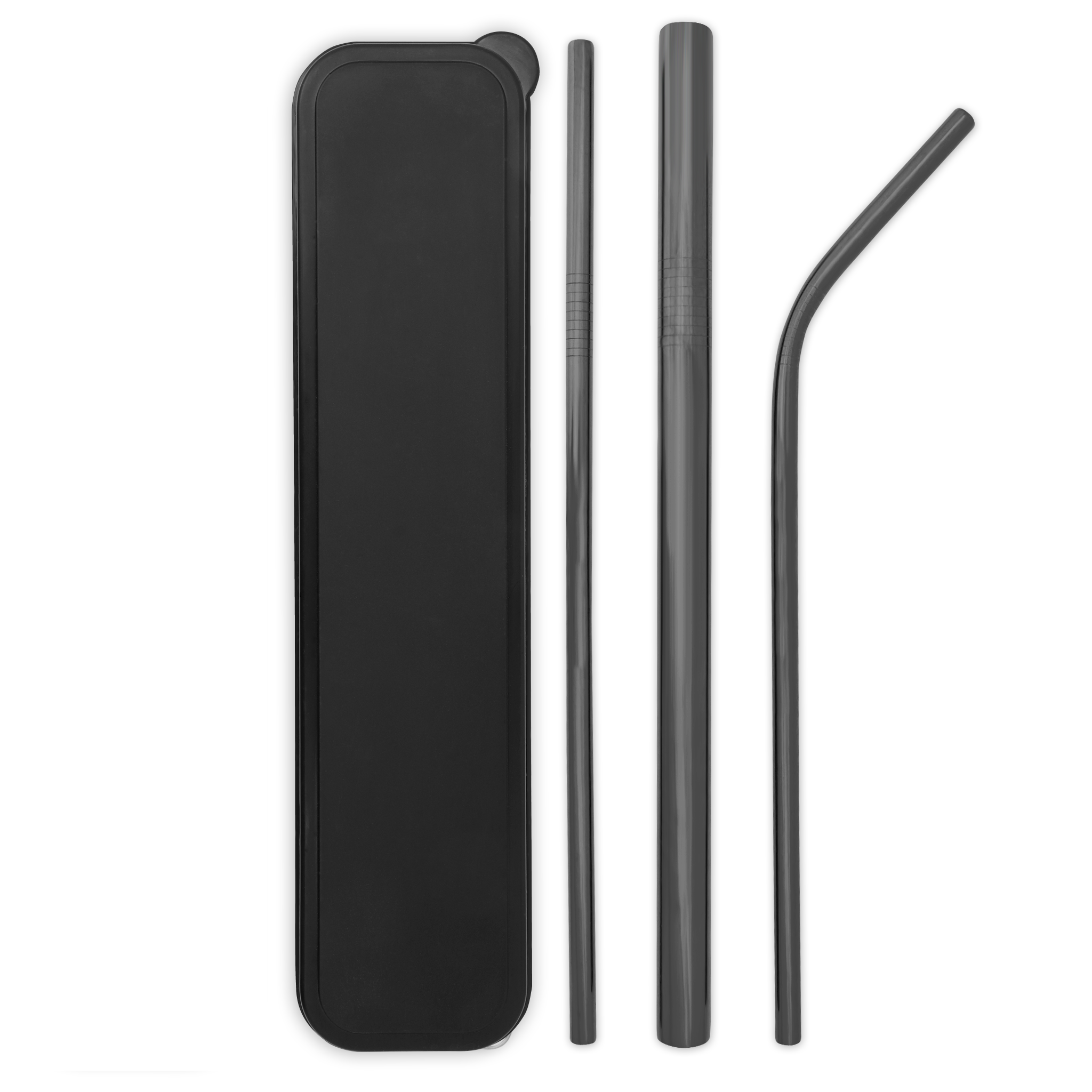 Triple Threat Stainless Steel Straws Box Set (Black)