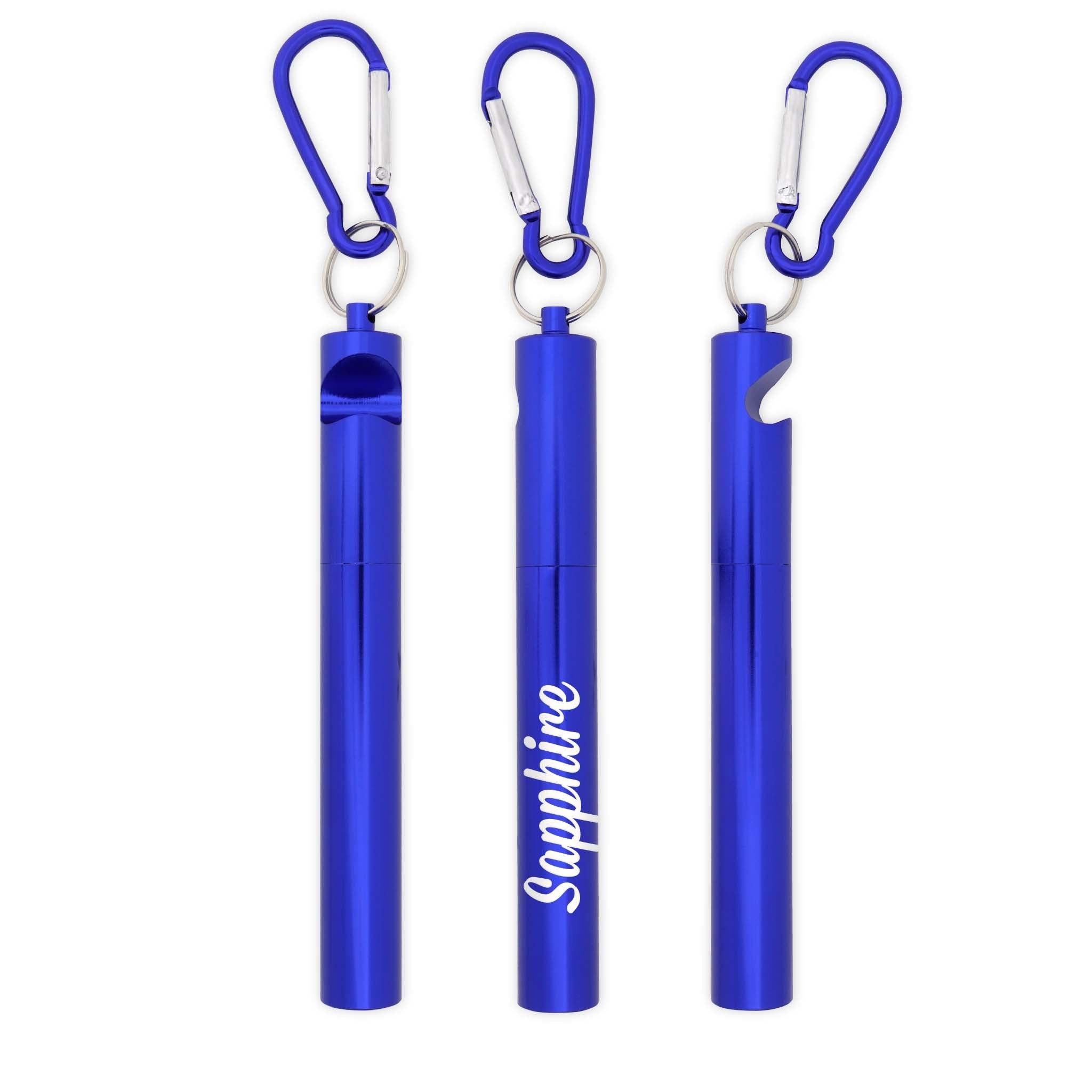 Bottle Opener Telescopic Straw (Blue)