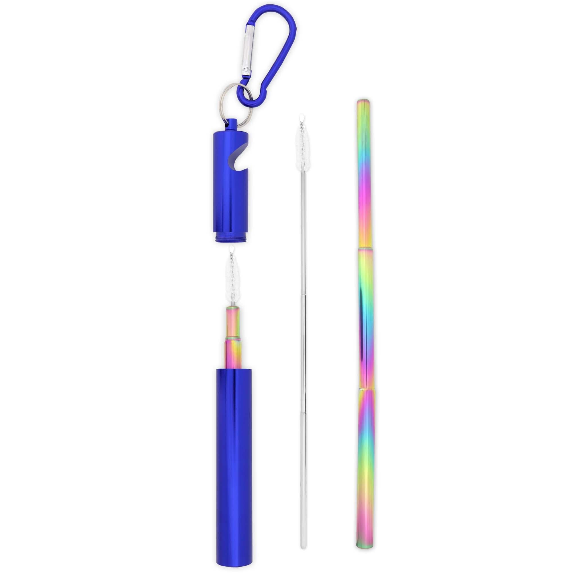 Bottle Opener Telescopic Straw (Blue)