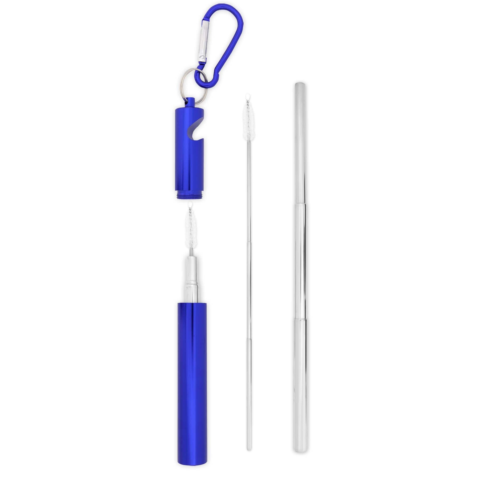 Bottle Opener Telescopic Straw (Blue)