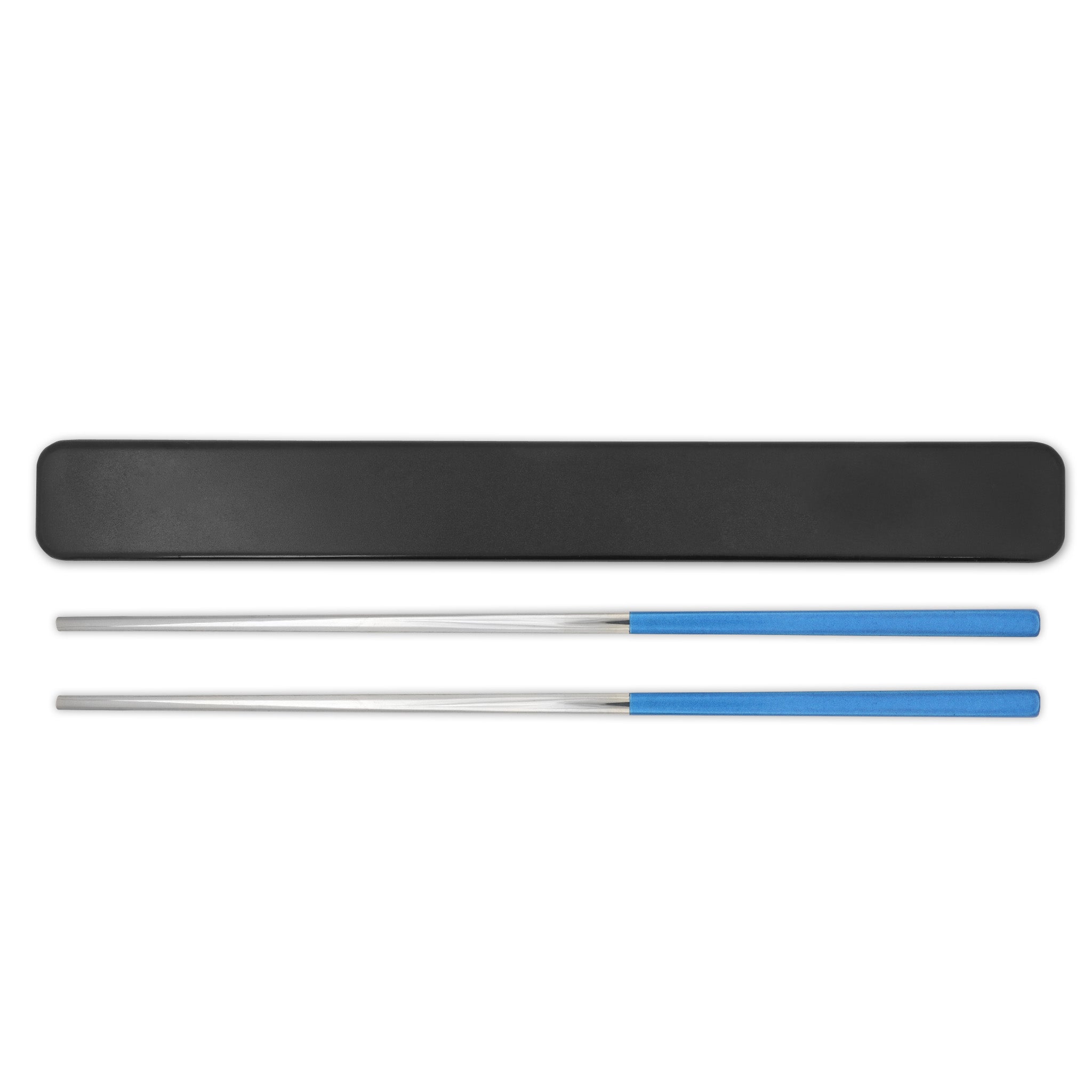 Stainless Steel Reusable Chopsticks Set (Blue / Silver)