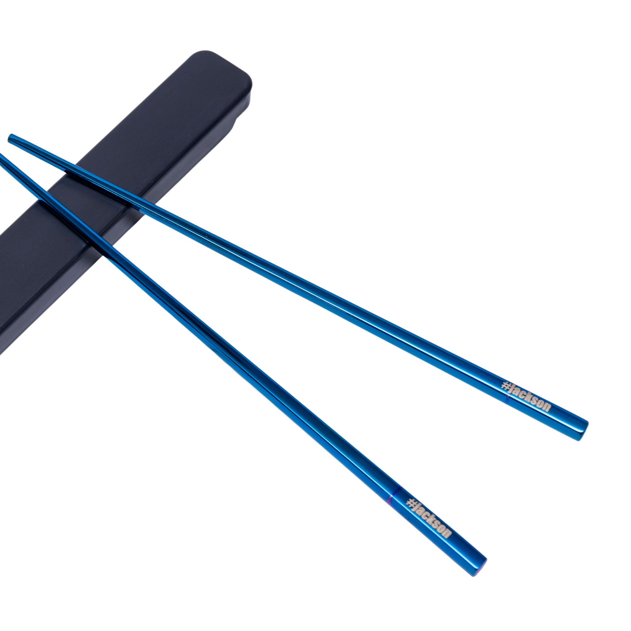 Stainless Steel Reusable Chopsticks Set (Blue)