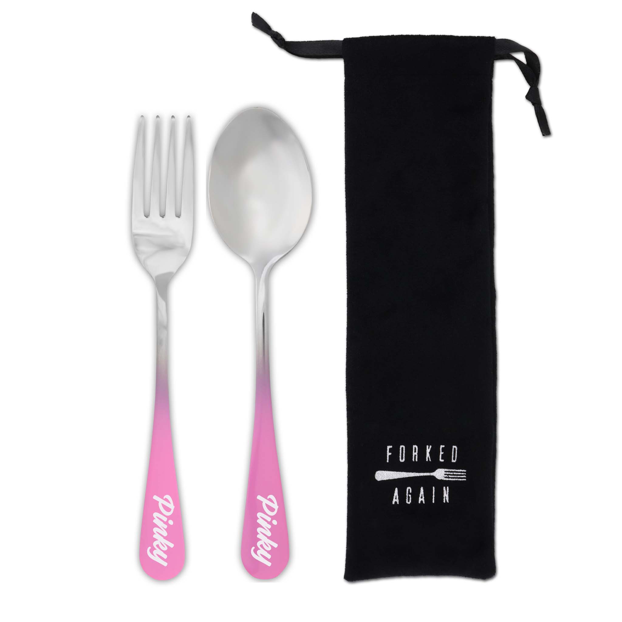 Perfect Pair Fork & Spoon Set (Glossy Pink Ombré)