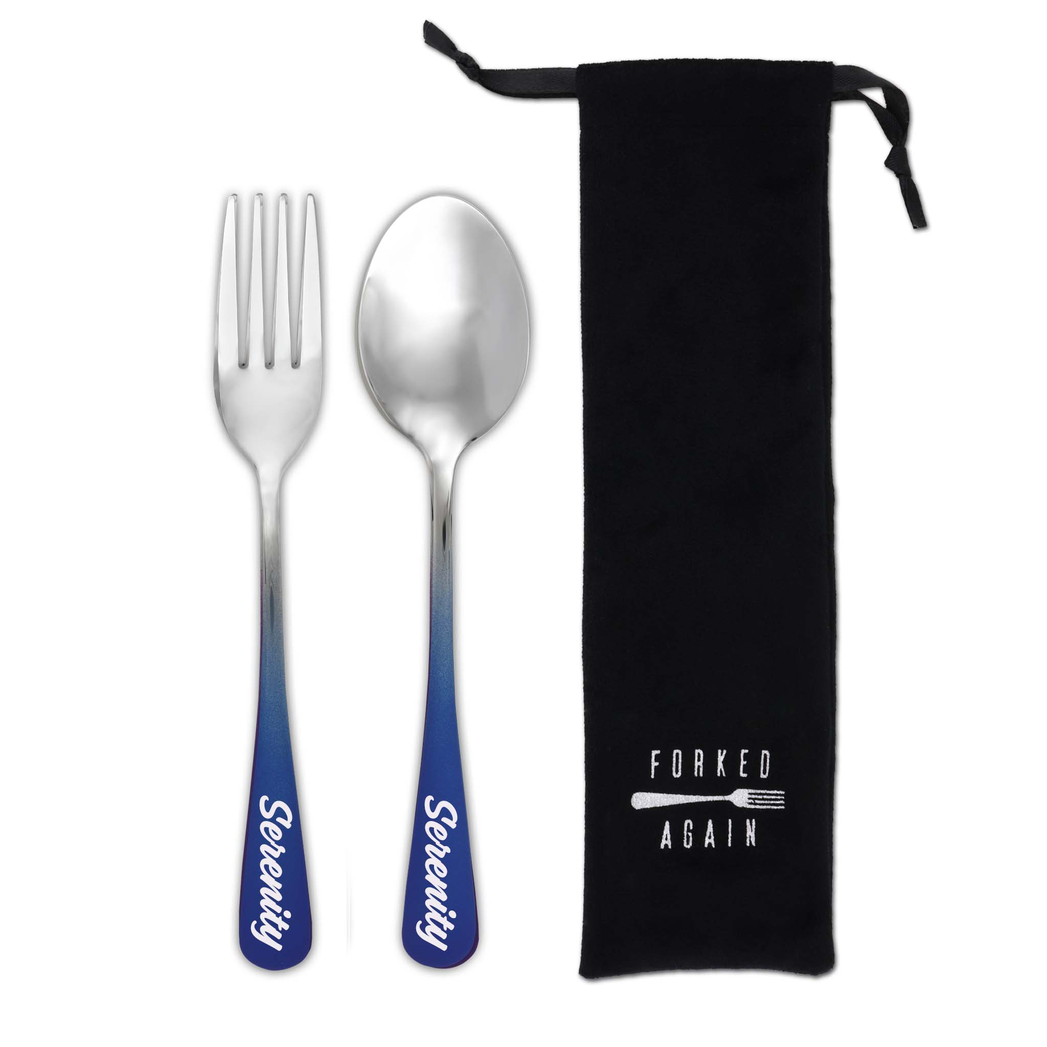 Perfect Pair Fork & Spoon Set (Matte Navy Ombré)