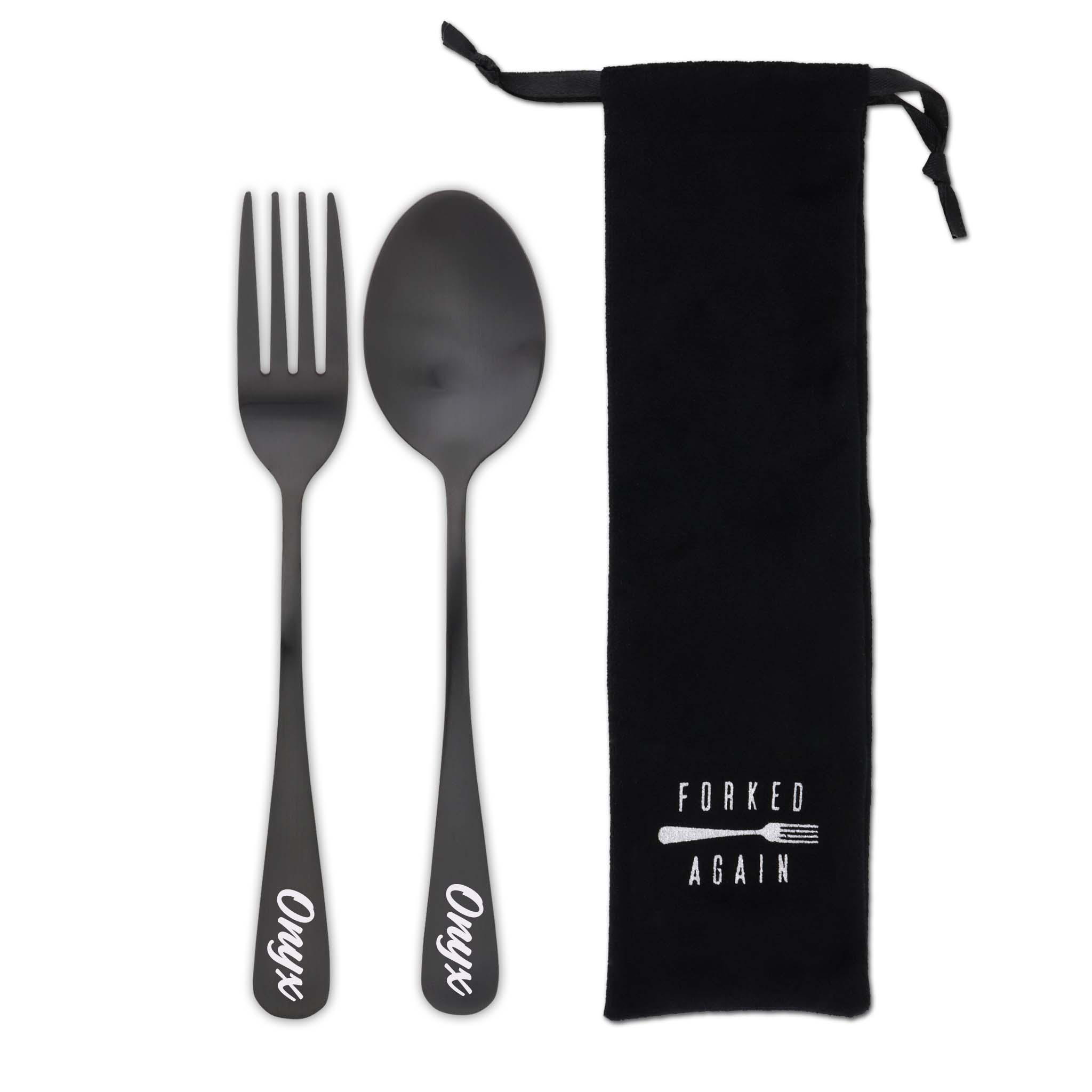 Perfect Pair Fork & Spoon Set (Satin Black)