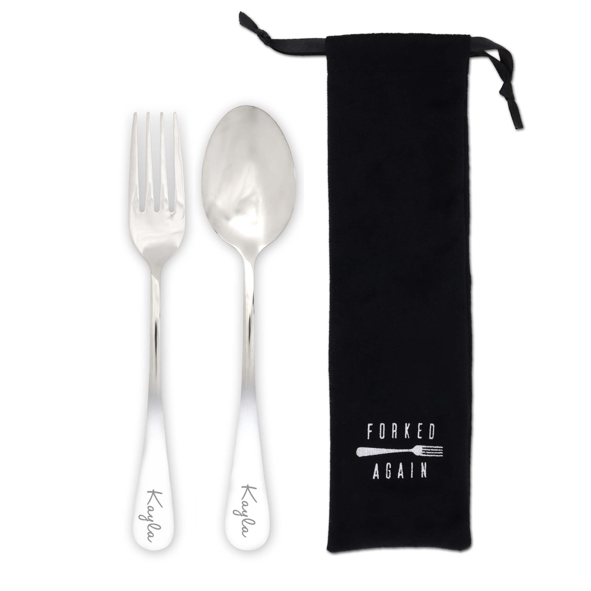 Perfect Pair Fork & Spoon Set (Glossy White Ombré)