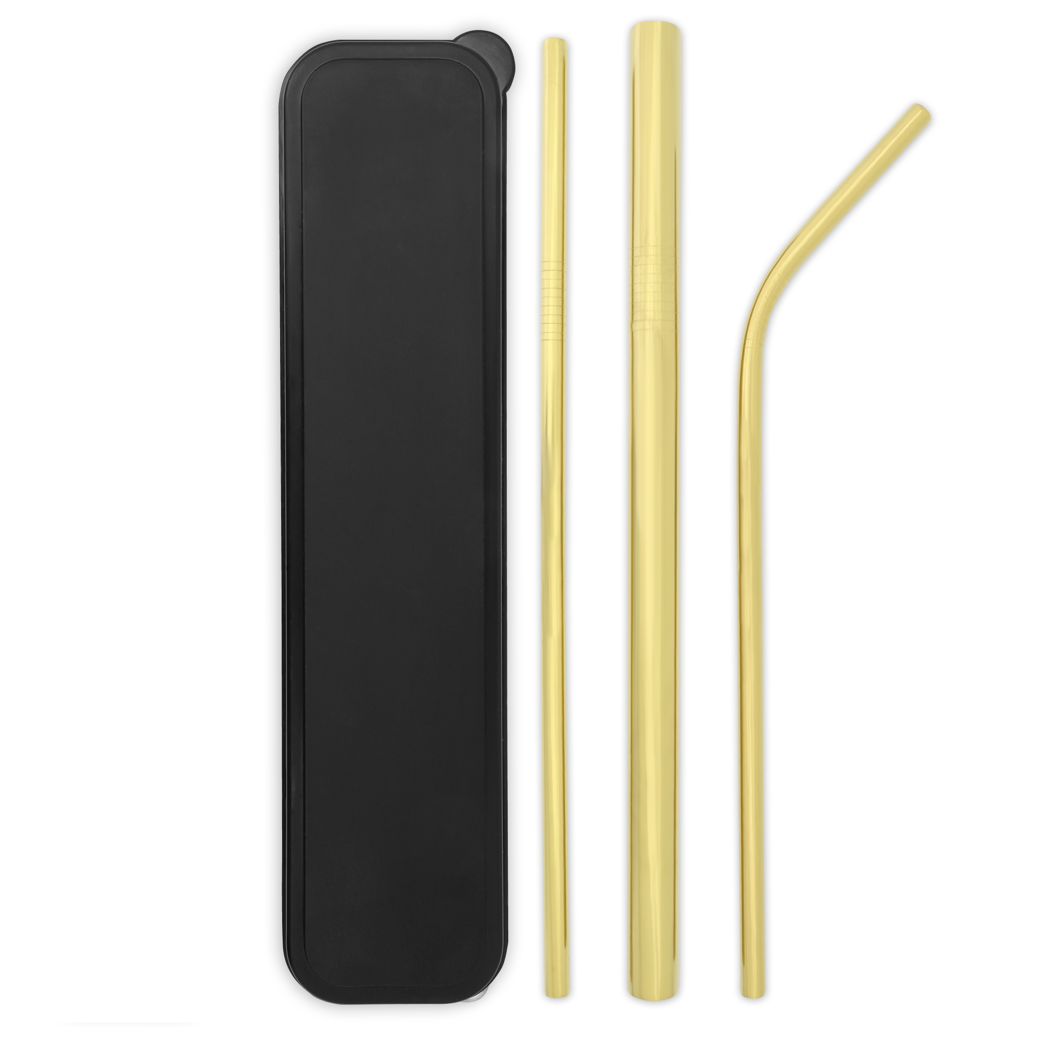 Triple Threat Stainless Steel Straws Box Set (Gold)