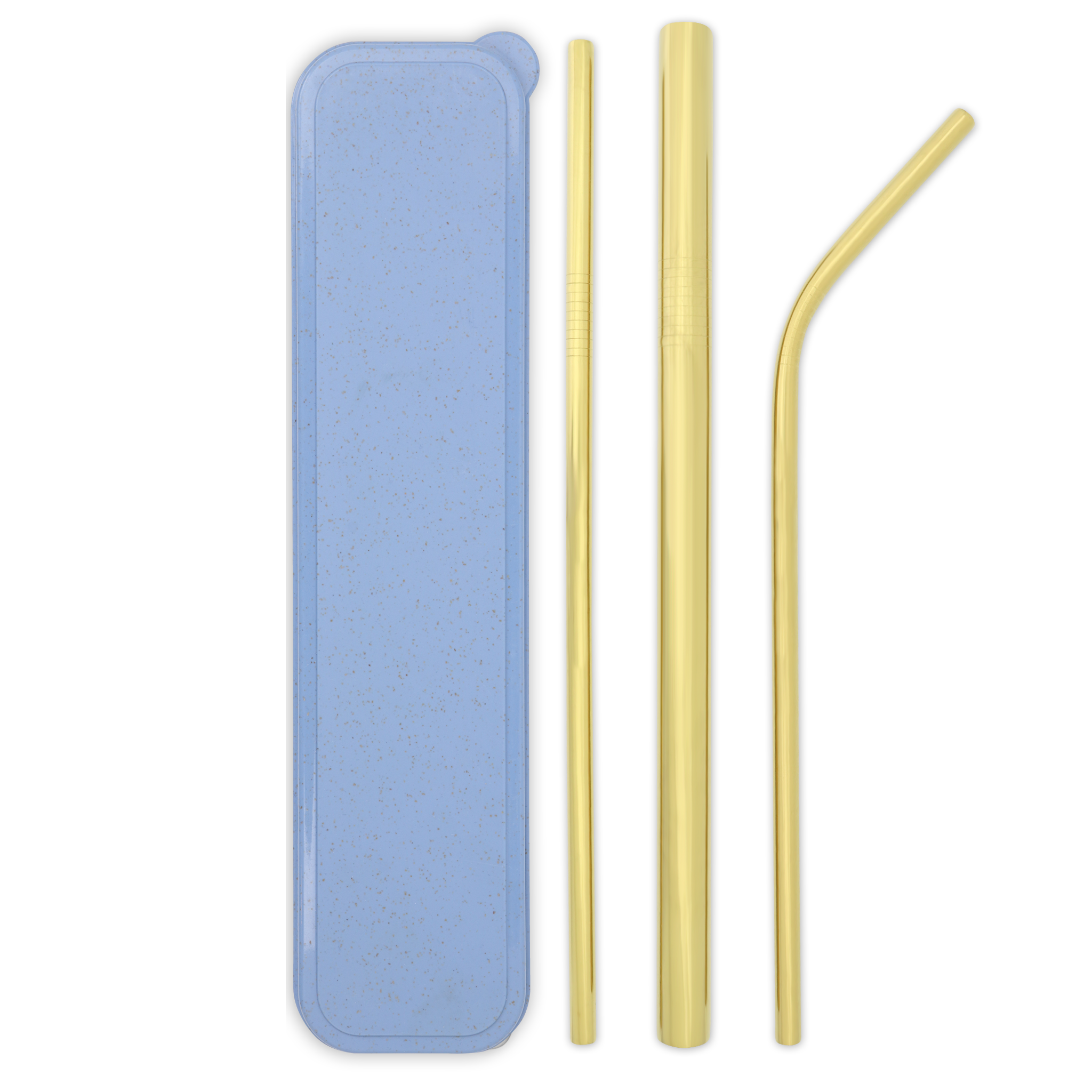Triple Threat Stainless Steel Straws Box Set (Gold)