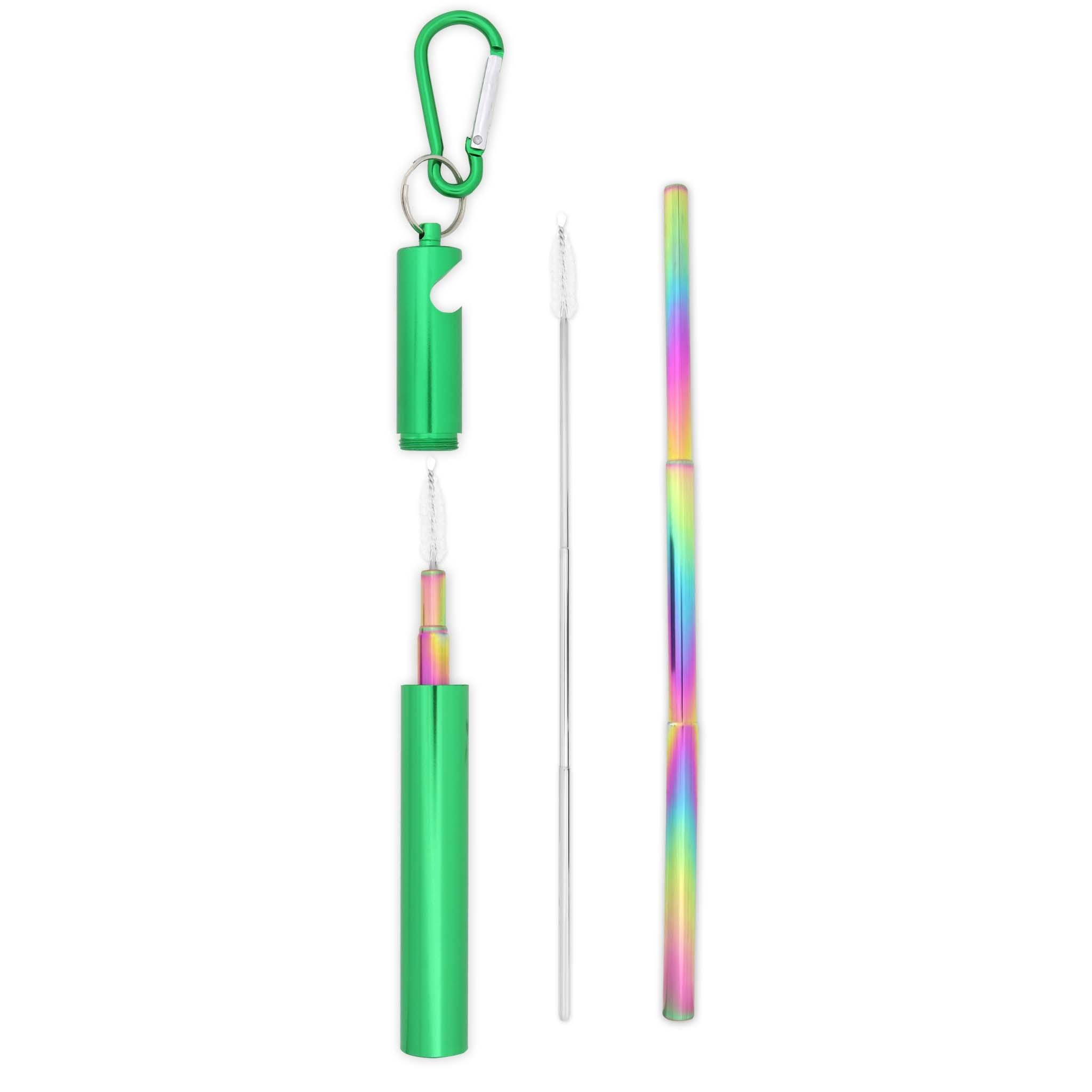 Bottle Opener Telescopic Straw (Green)