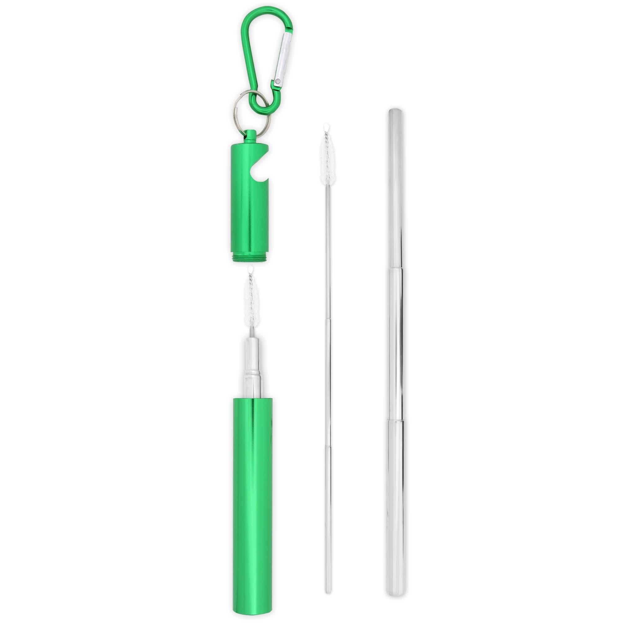 Bottle Opener Telescopic Straw (Green)