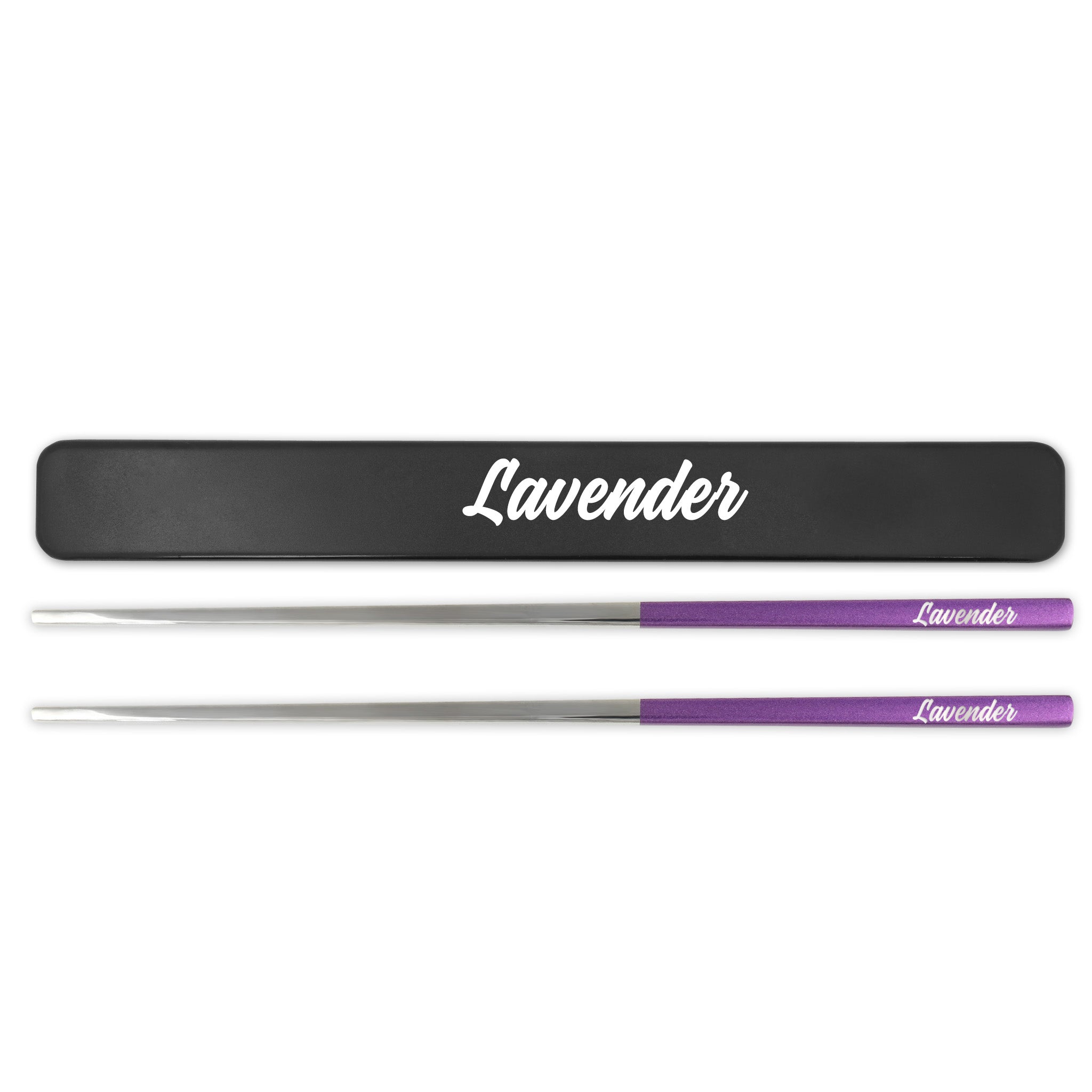 Stainless Steel Reusable Chopsticks Set (Lavender / Silver)