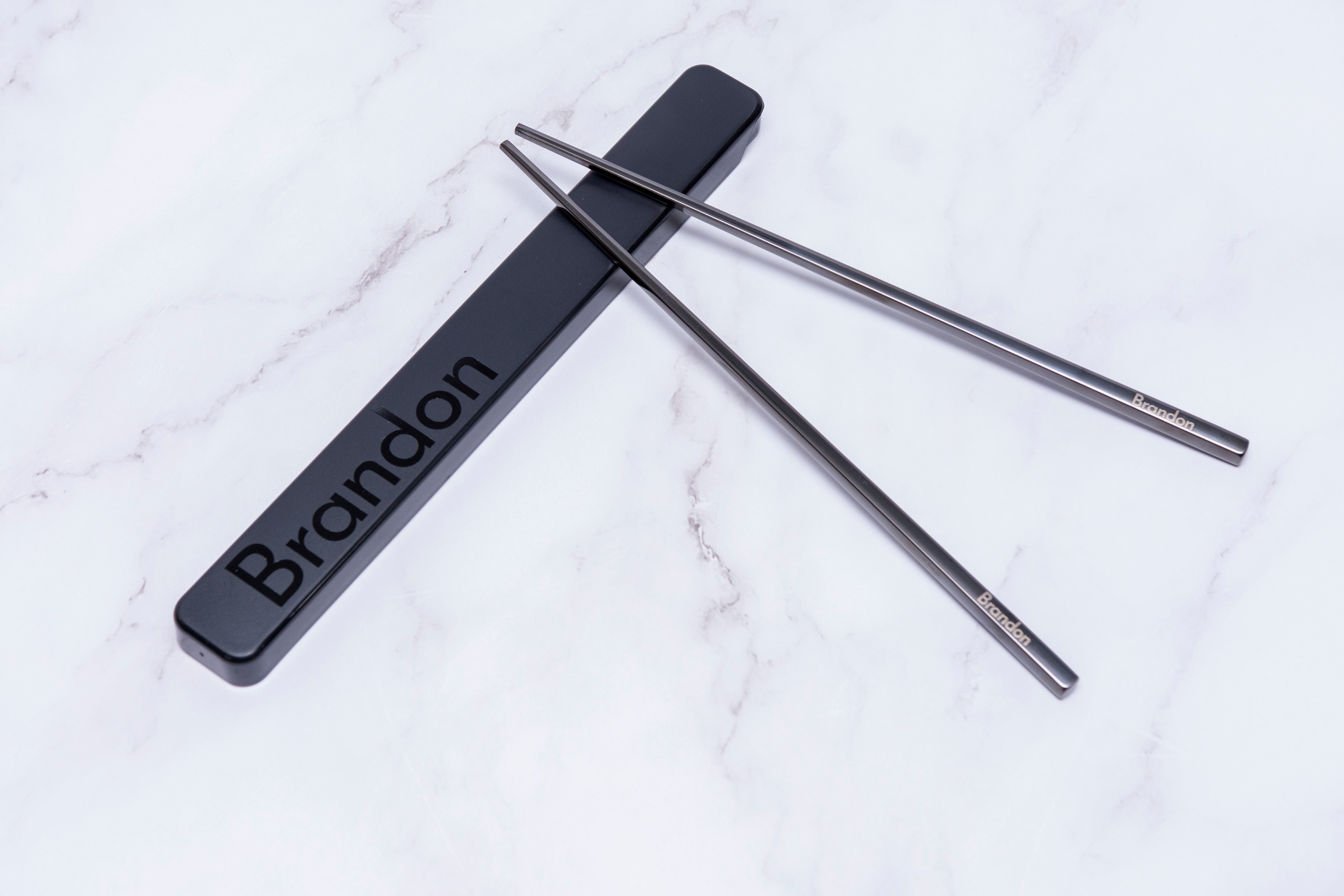 Stainless Steel Reusable Chopsticks Set (Black)