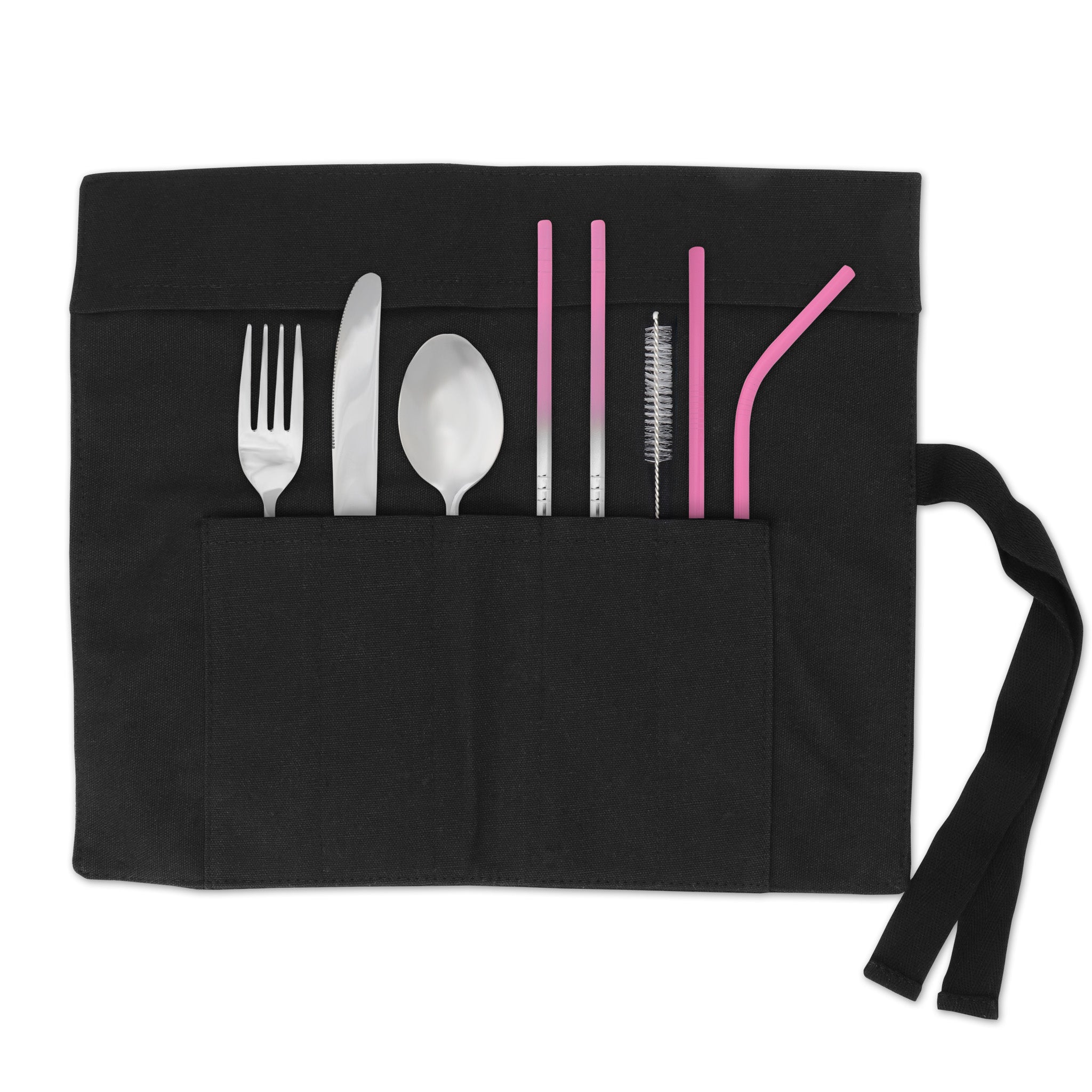 9-Piece Travel Flatware Set (Glossy Pink Ombré)