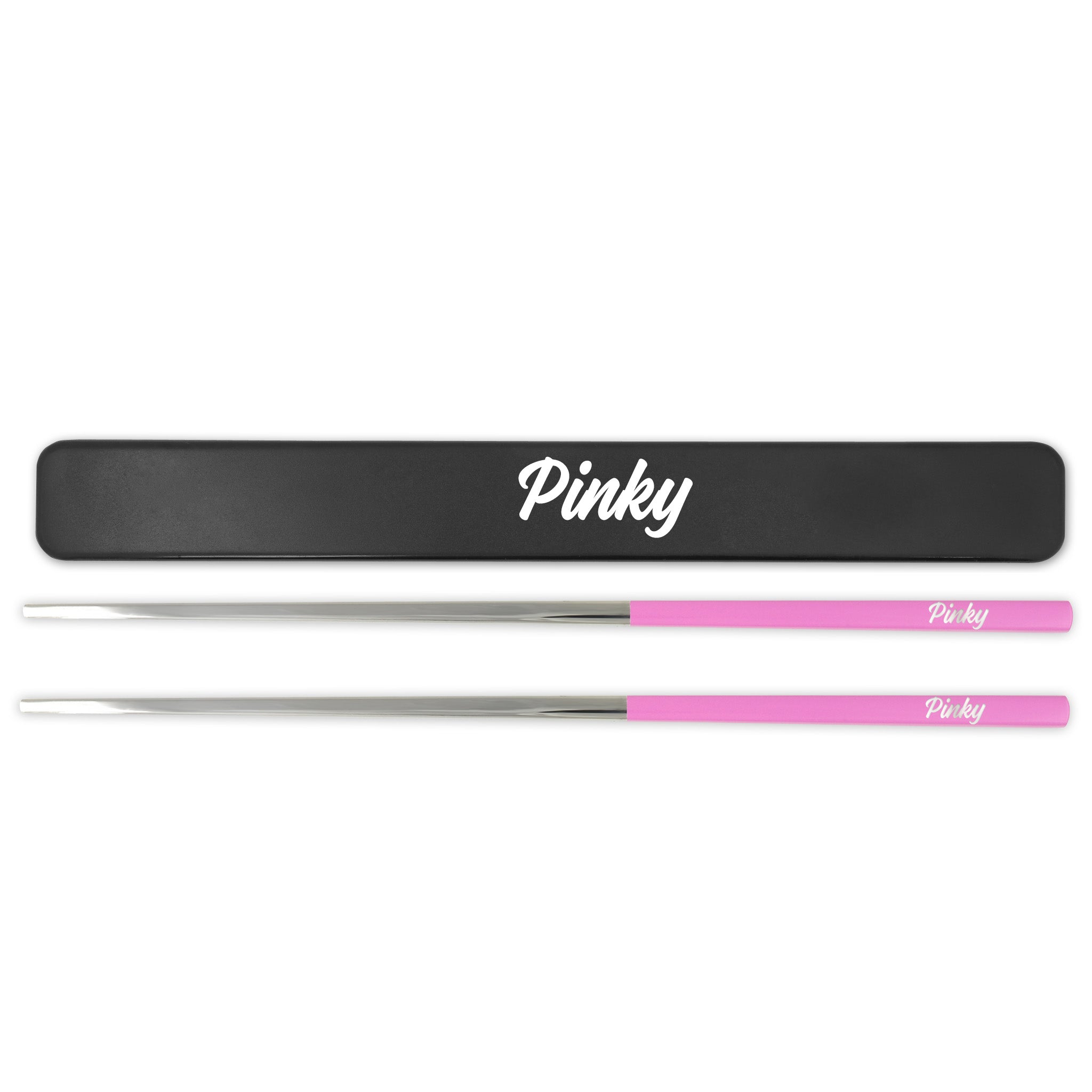 Stainless Steel Reusable Chopsticks Set (Pink / Silver)