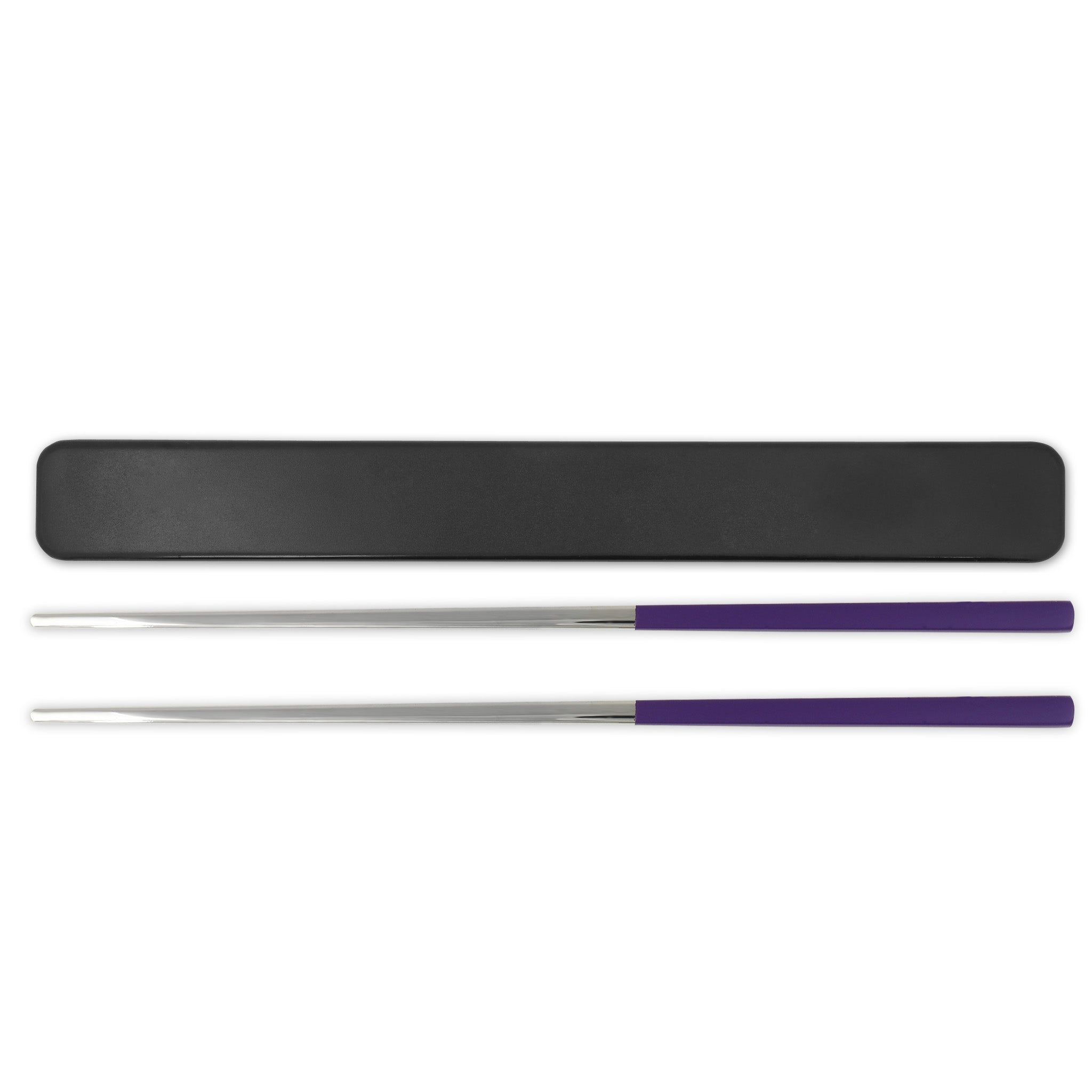 Stainless Steel Reusable Chopsticks Set (Purple / Silver)