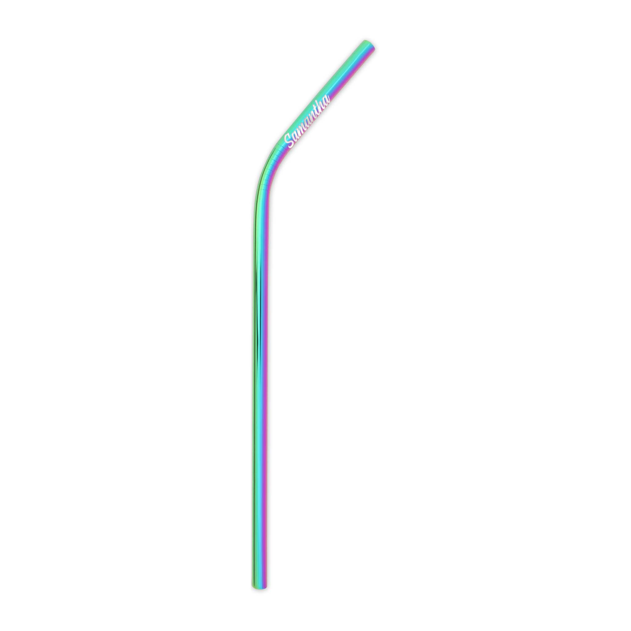 Reusable Stainless Steel Curved Straw (Rainbow)
