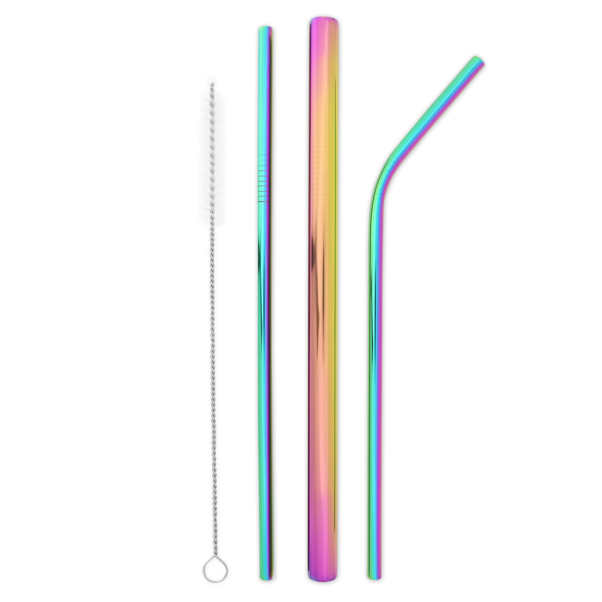 Triple Threat Stainless Steel Straws Box Set (Rainbow)