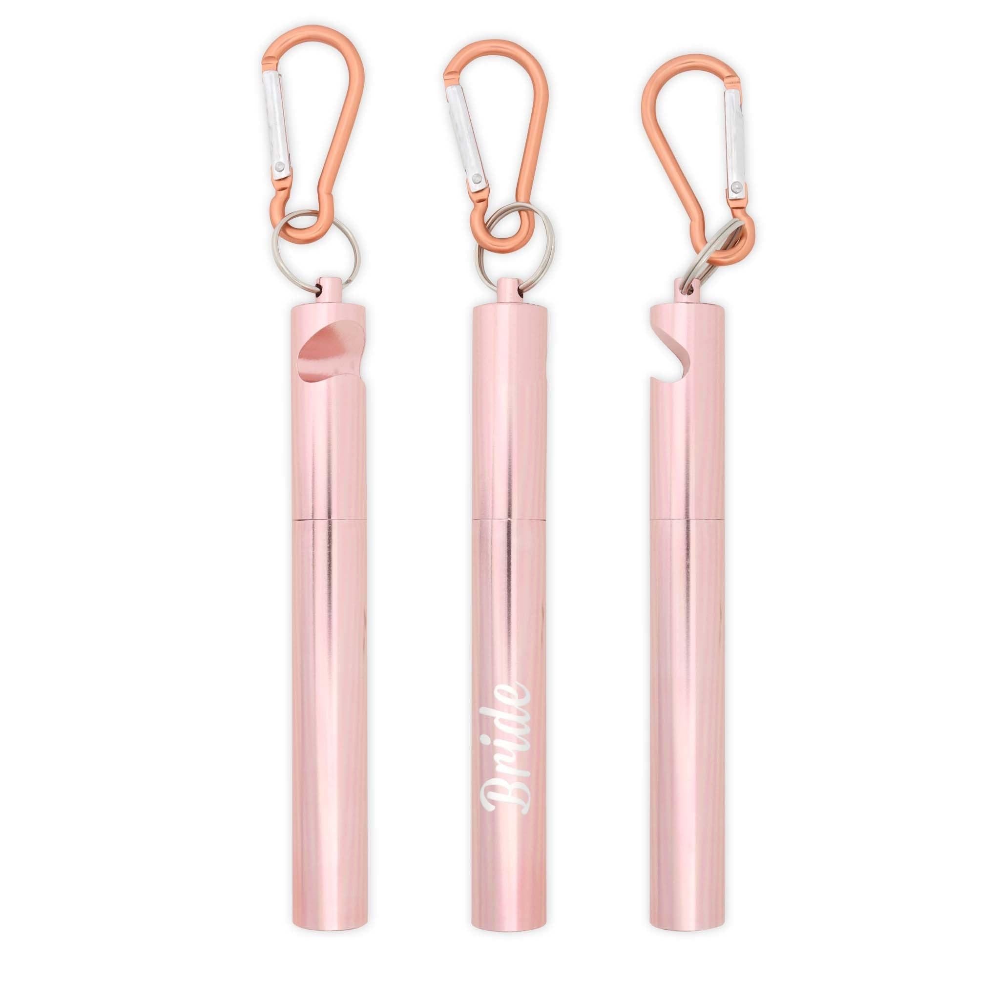 Bottle Opener Telescopic Straw (Rose Gold)