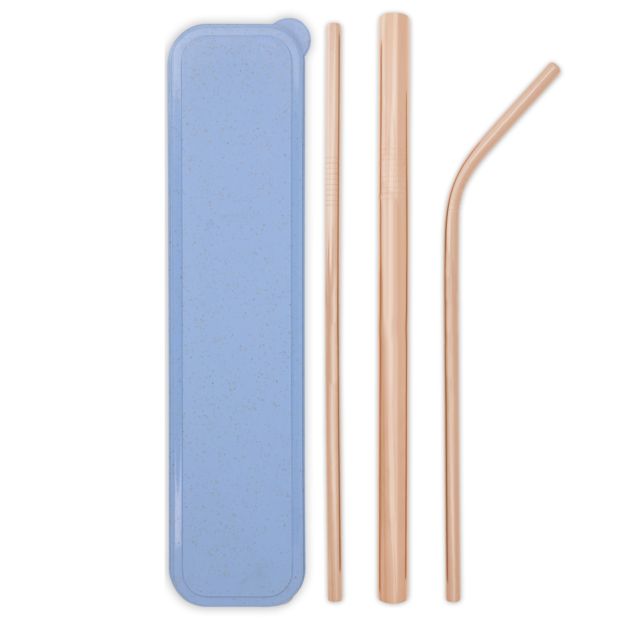 Triple Threat Stainless Steel Straws Box Set (Rose Gold)