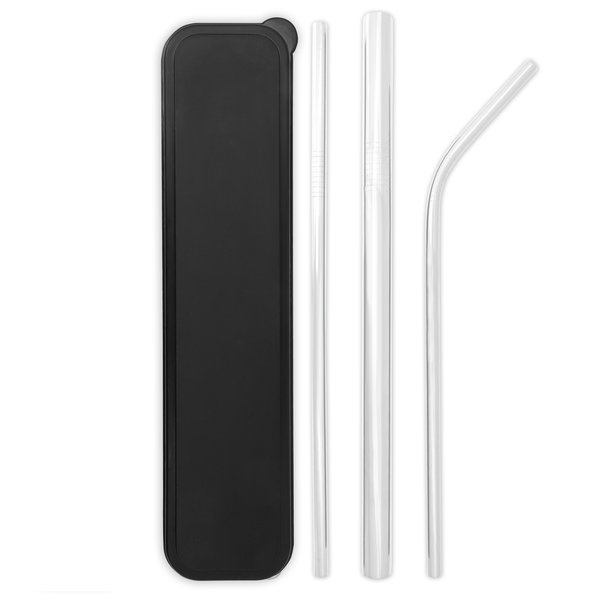 Triple Threat Stainless Steel Straws Box Set (Silver)